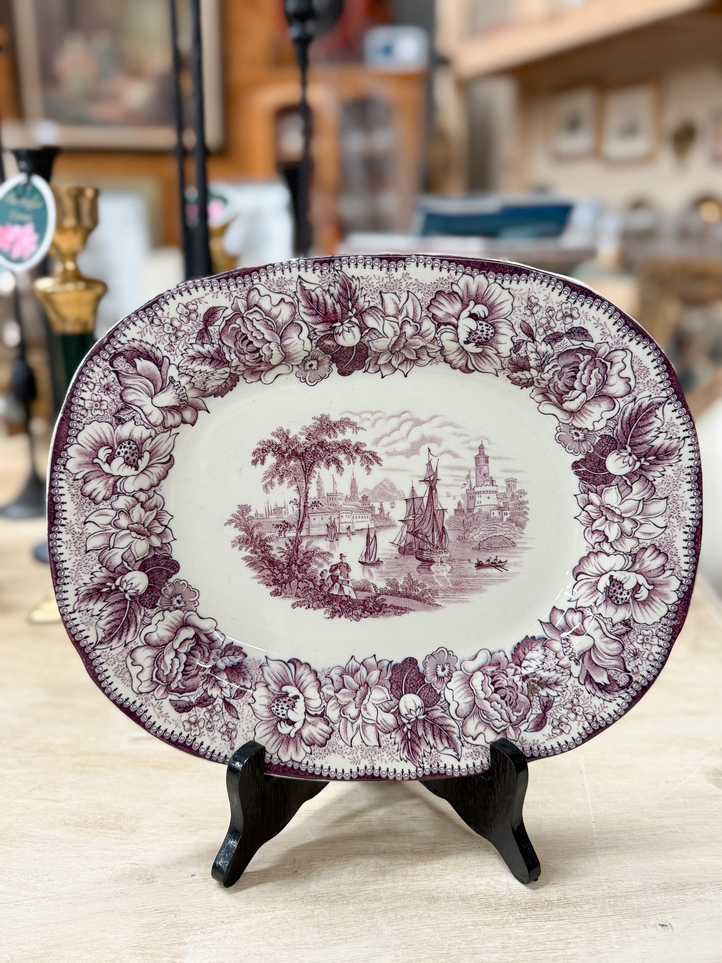 Purple "Safe Harbor" Transferware Platter