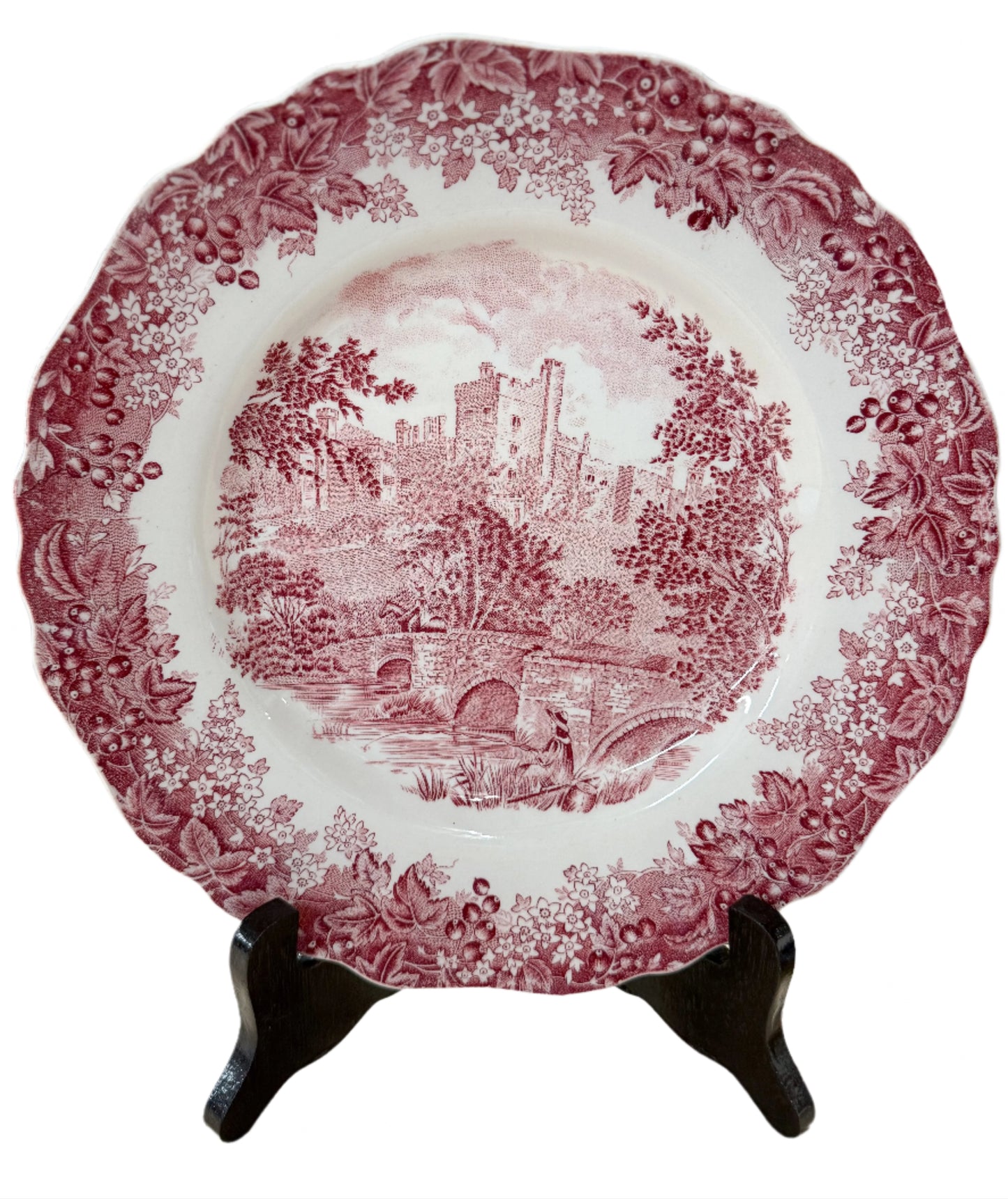 Haddon Hall Red Tranferware Plate
