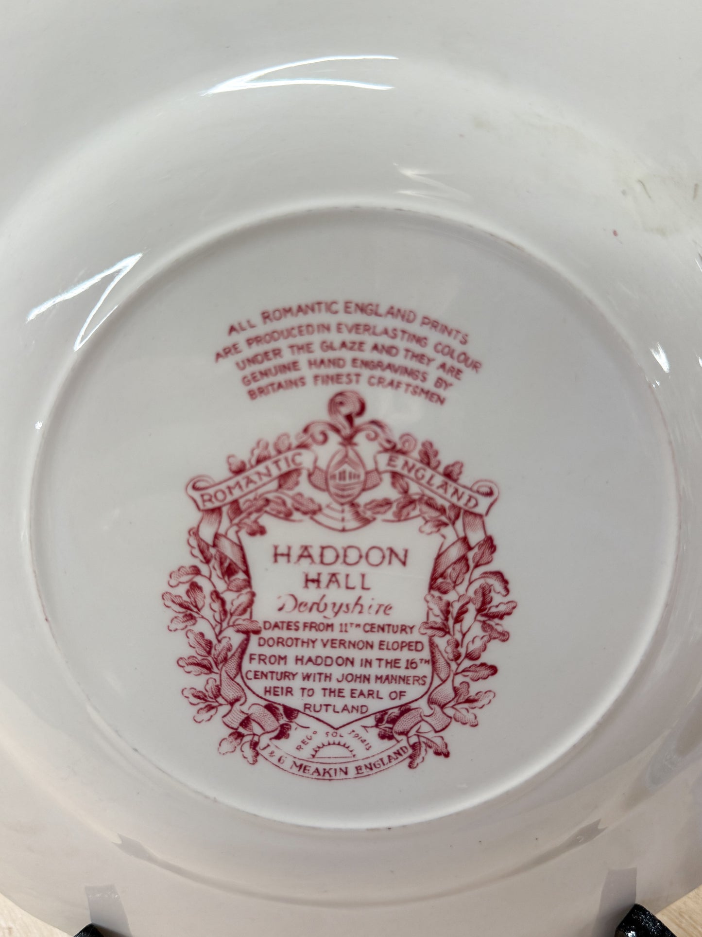 Haddon Hall Red Tranferware Plate