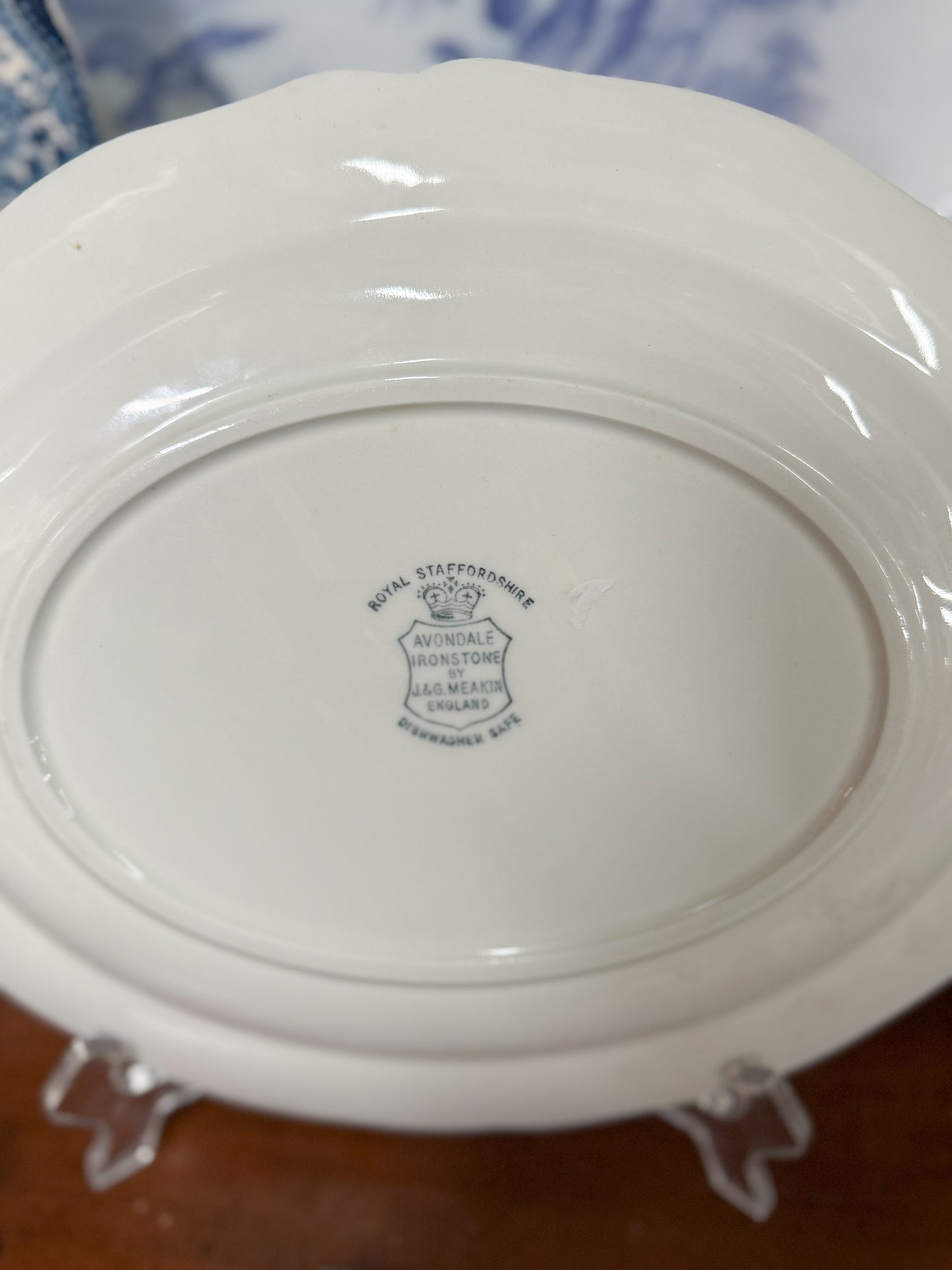 Red Floral Royal Staffordshire Transferware Platter