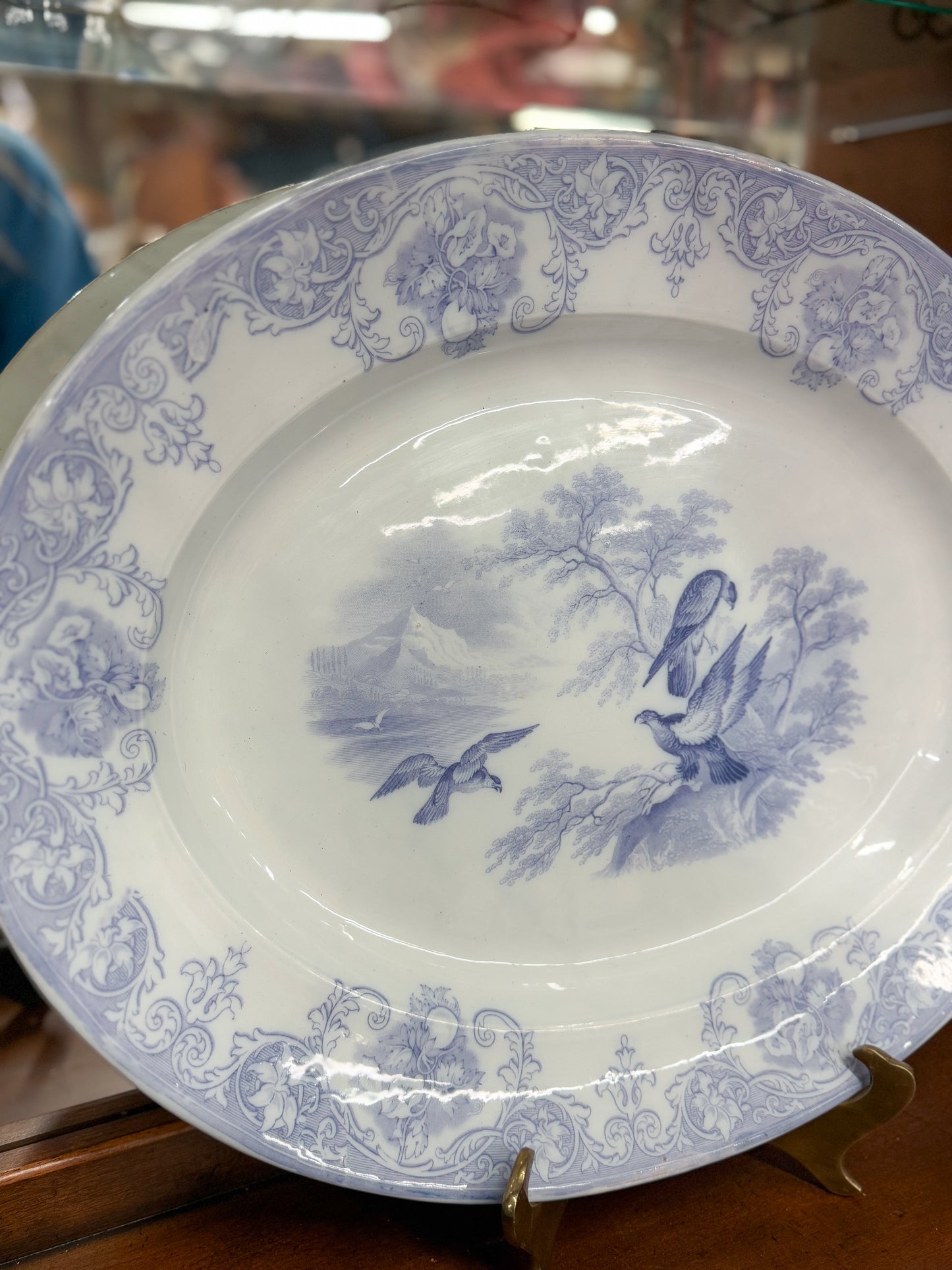 Large Purple Wedgwood "Eagle" Tranferware Platter