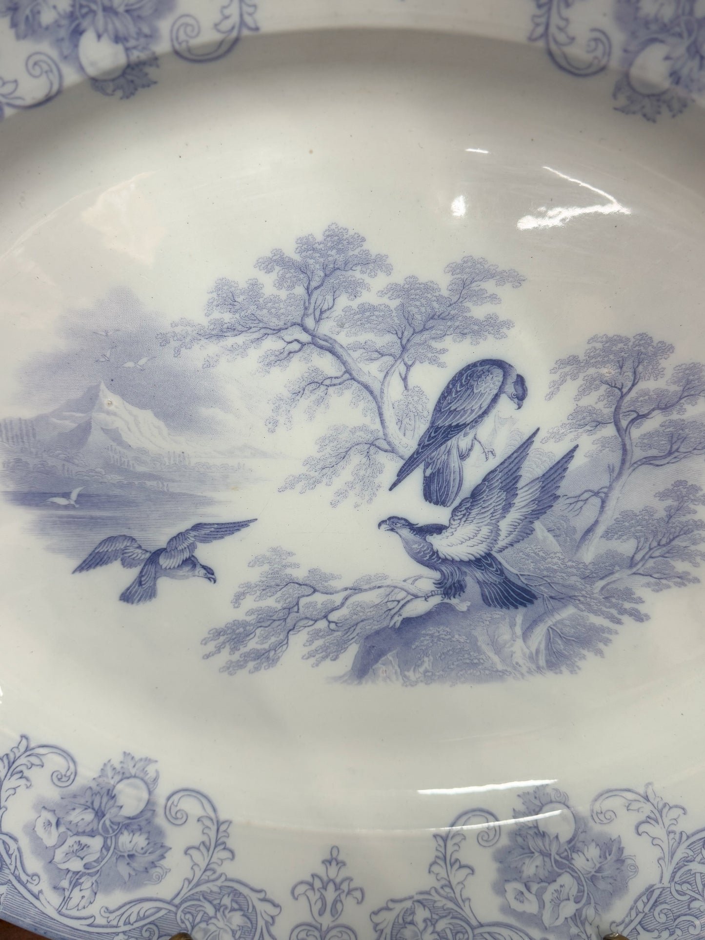 Large Purple Wedgwood "Eagle" Tranferware Platter