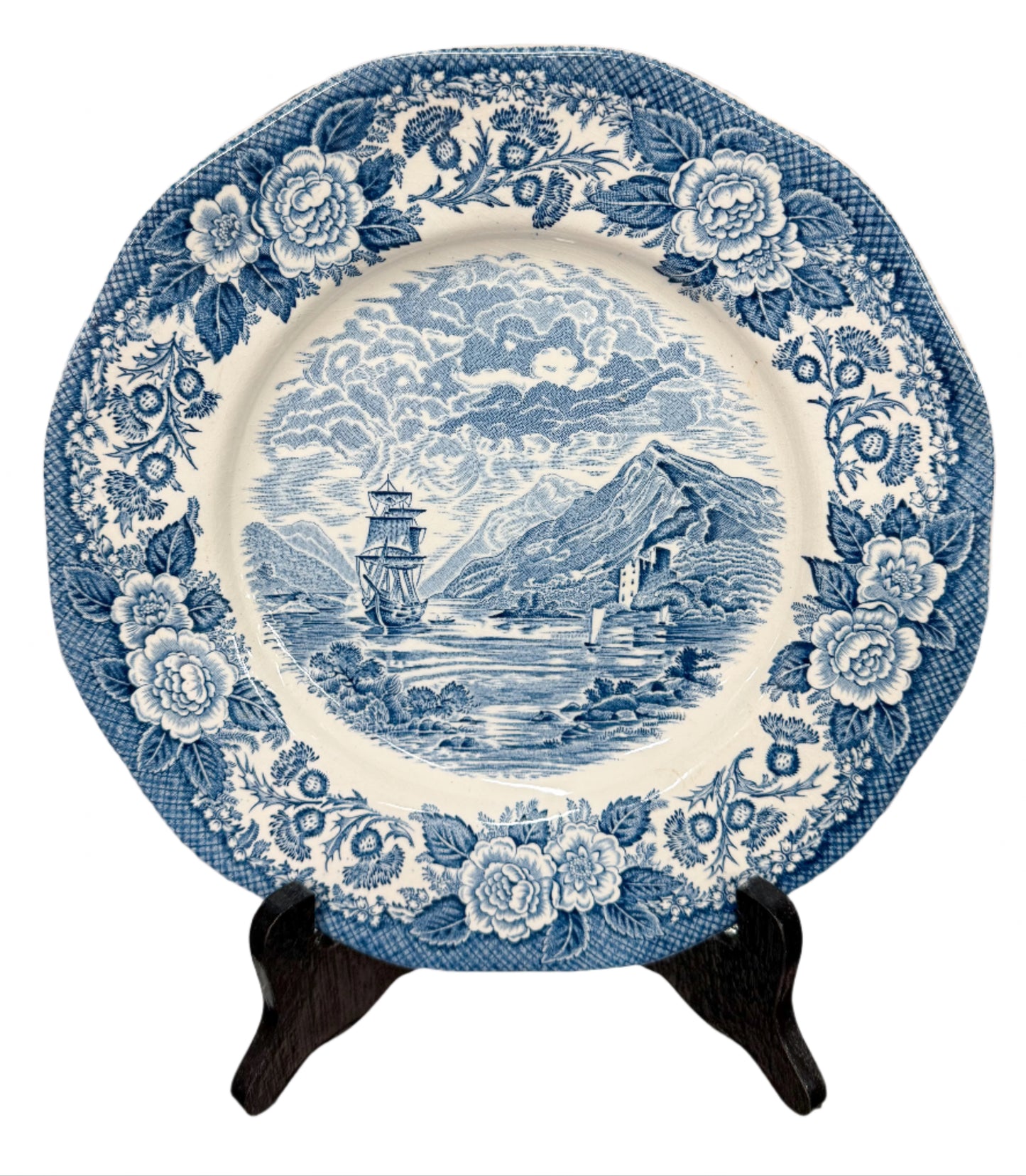 Blue "Lochs of Scotland" Transferware Plate