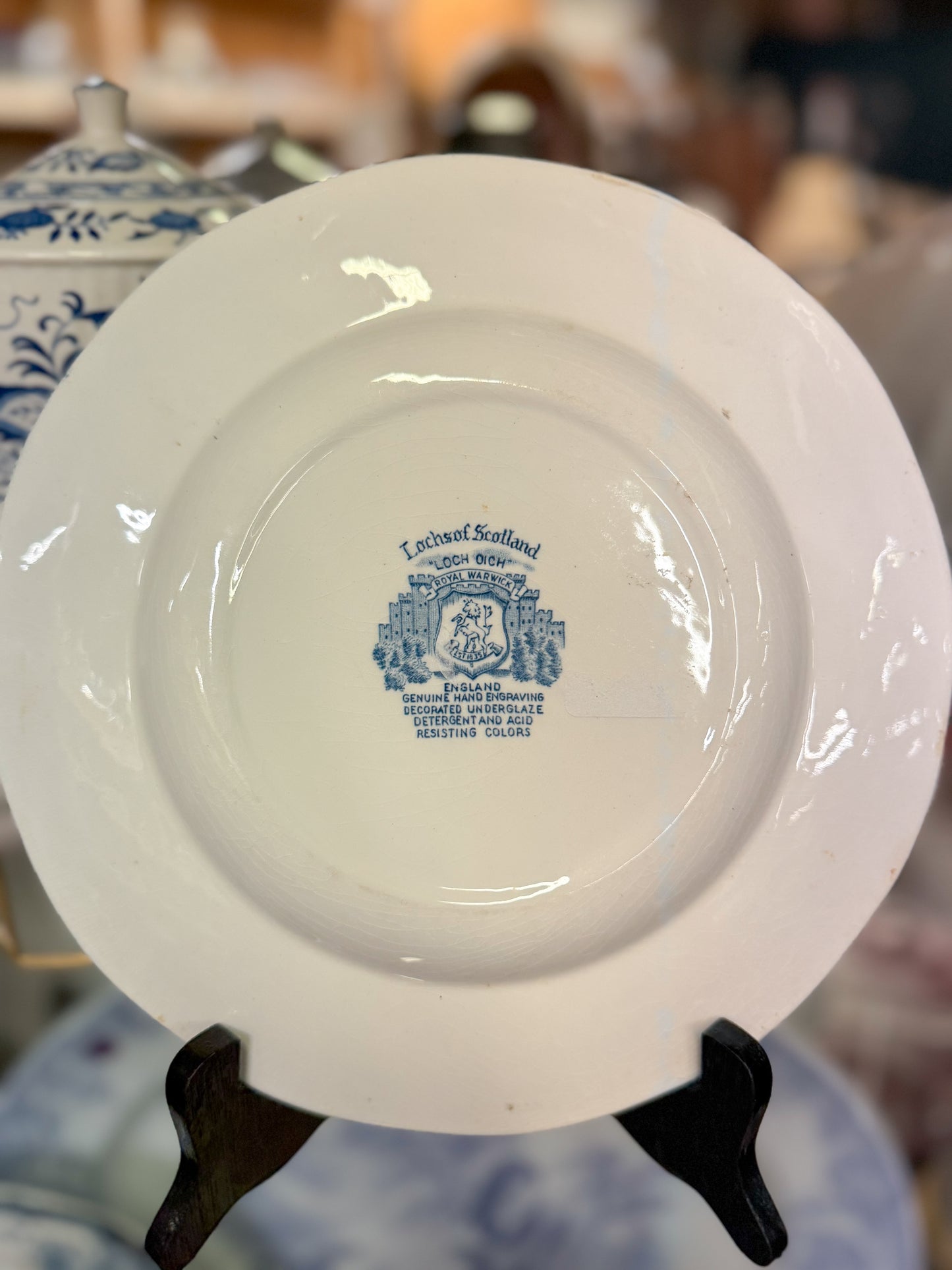Blue "Lochs of Scotland" Transferware Plate