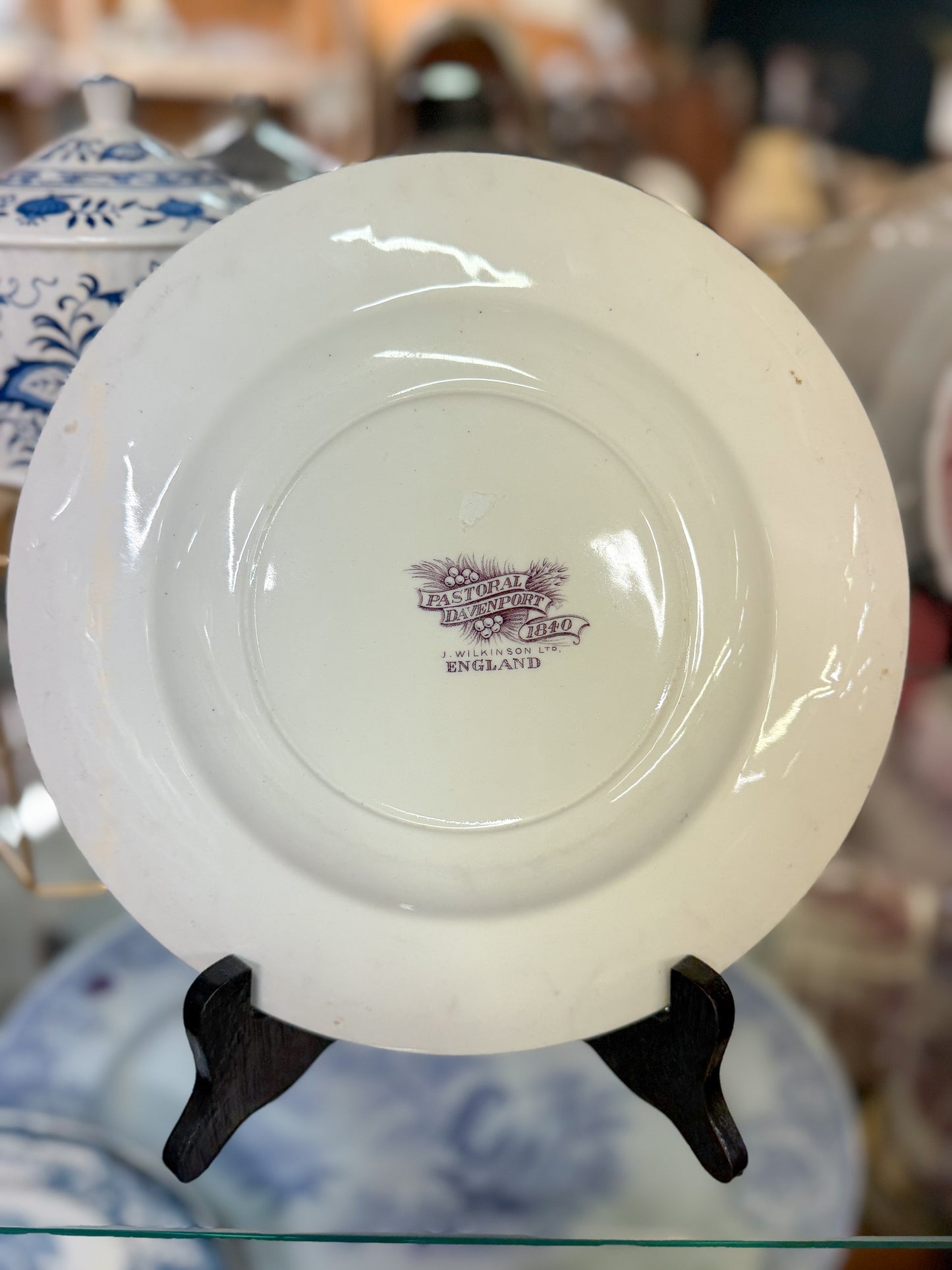Purple "Pastoral Davenport 1840" Transferware Plate
