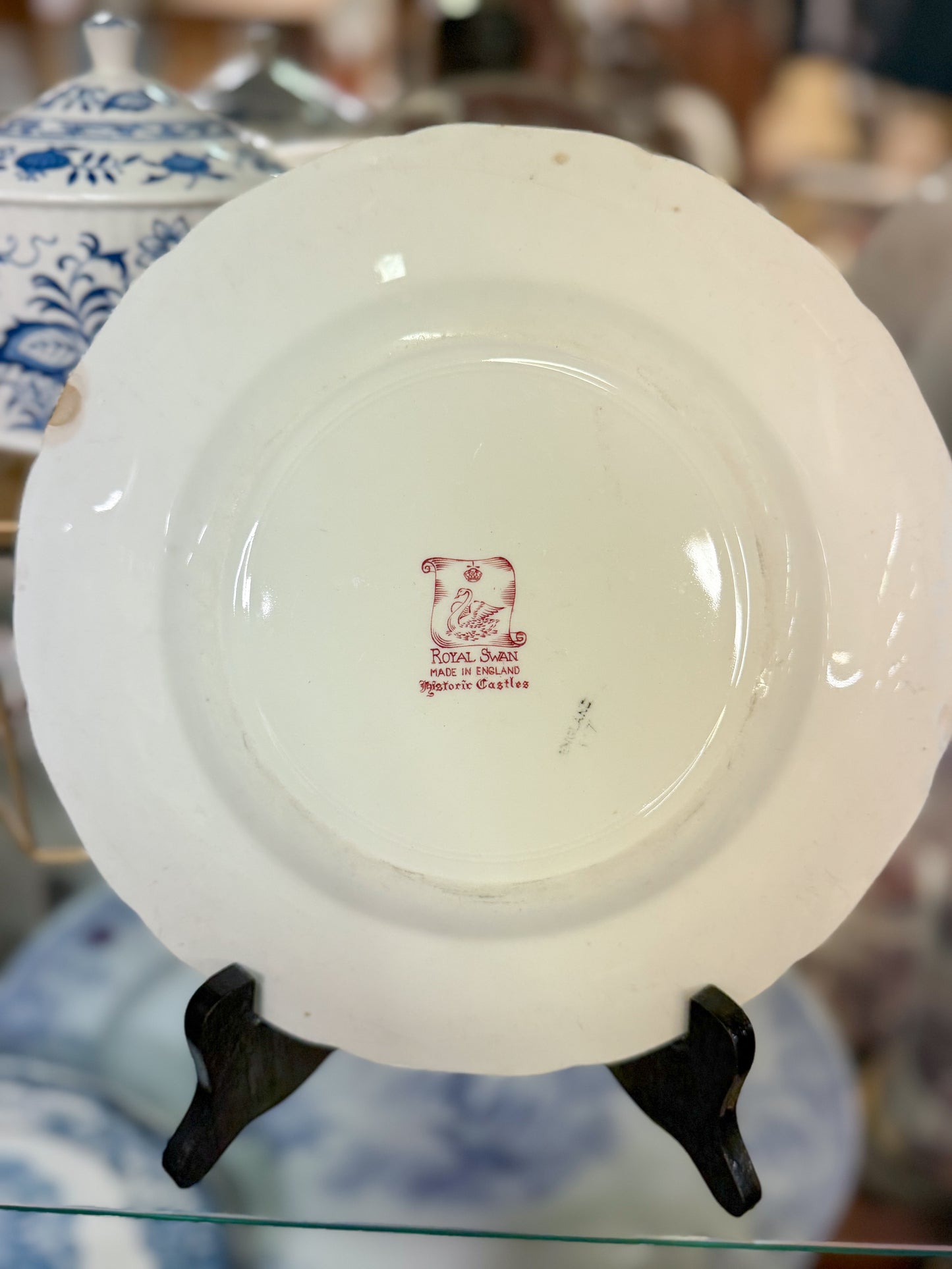 Red "Windsor Castle" Transferware Plate
