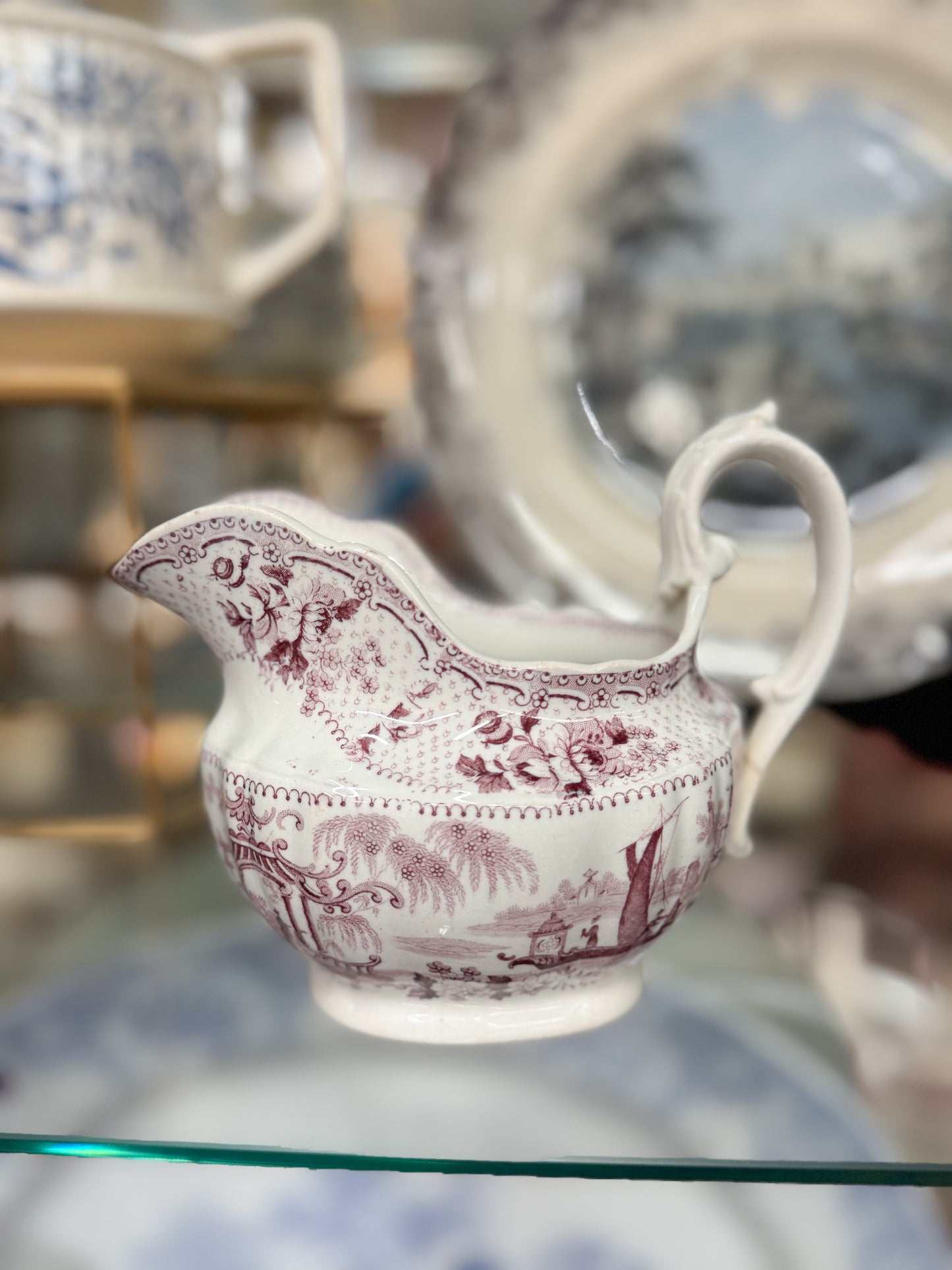 Purple Transferware Creamer