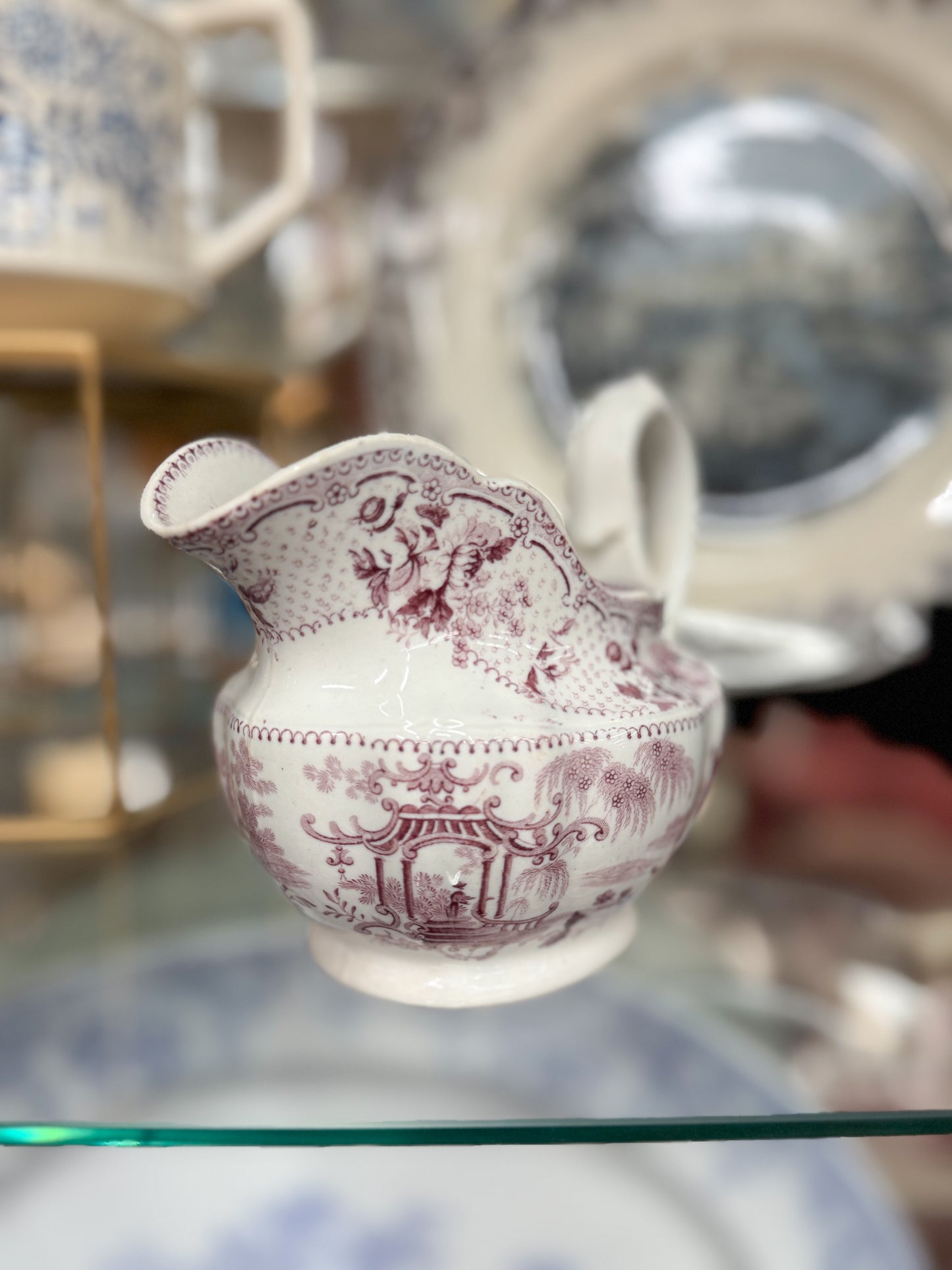 Purple Transferware Creamer