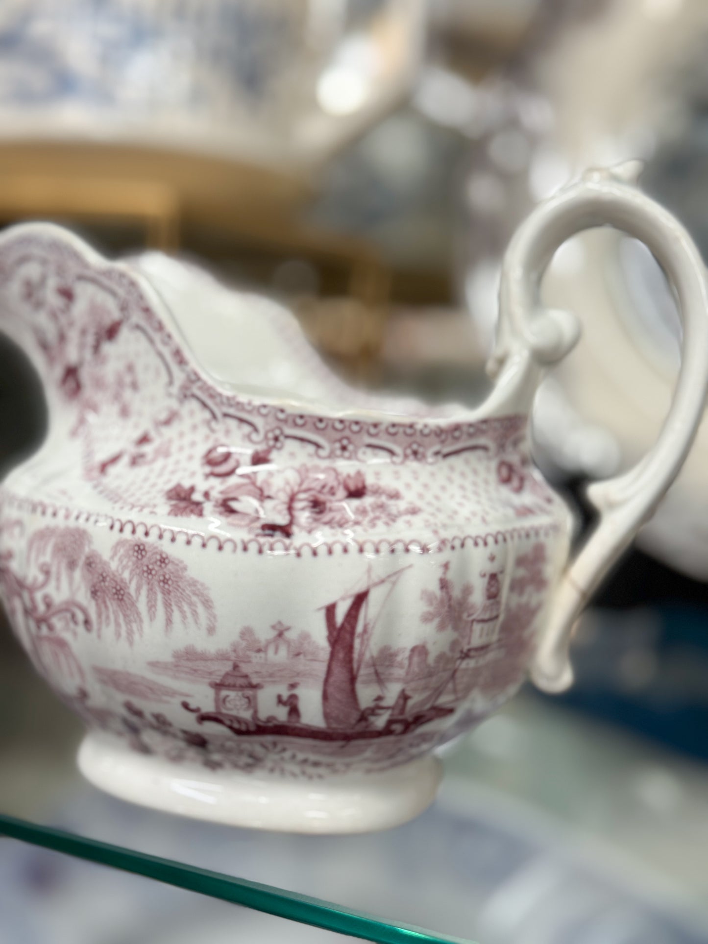 Purple Transferware Creamer