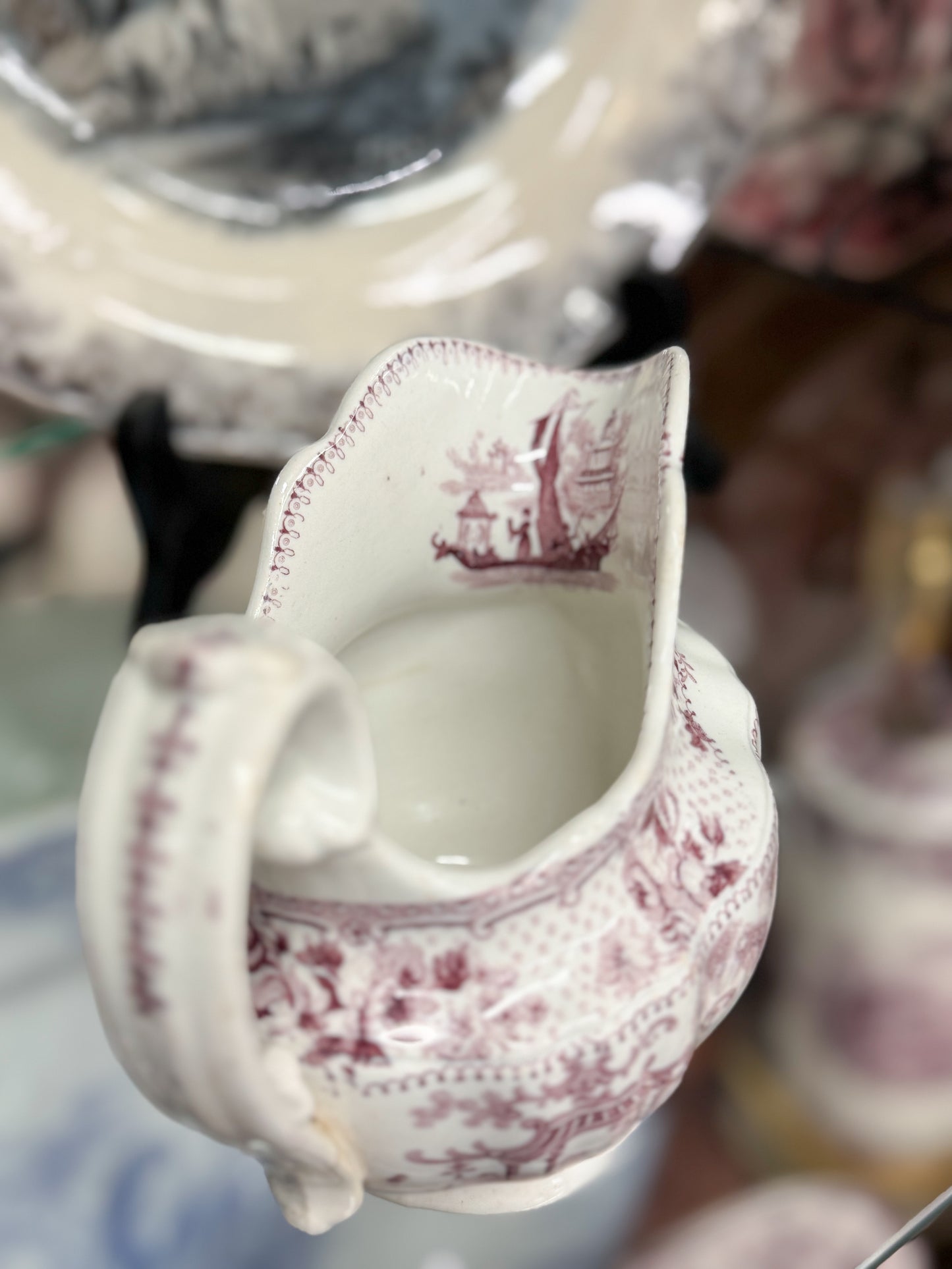 Purple Transferware Creamer