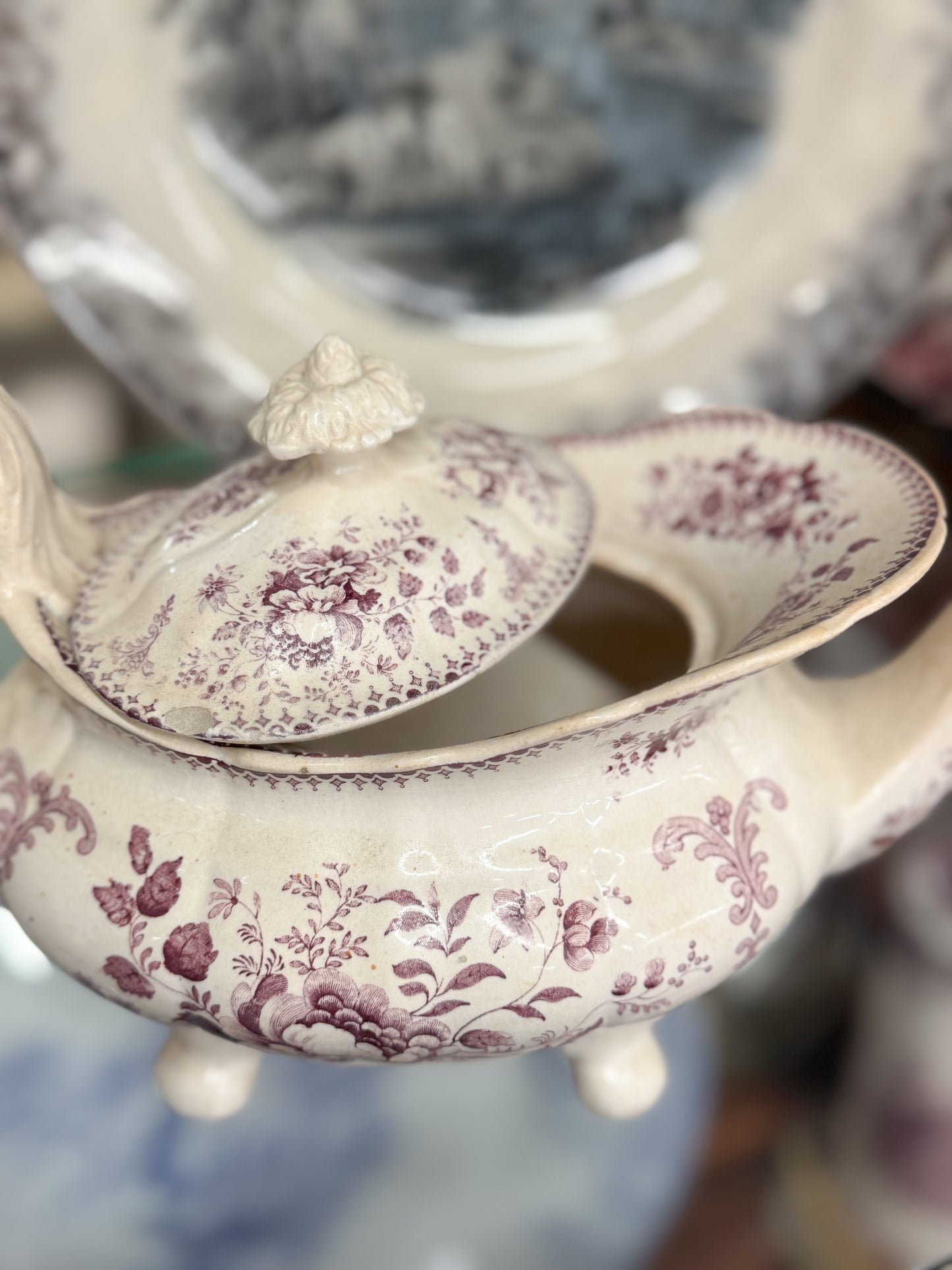Purple Transferware Teapot