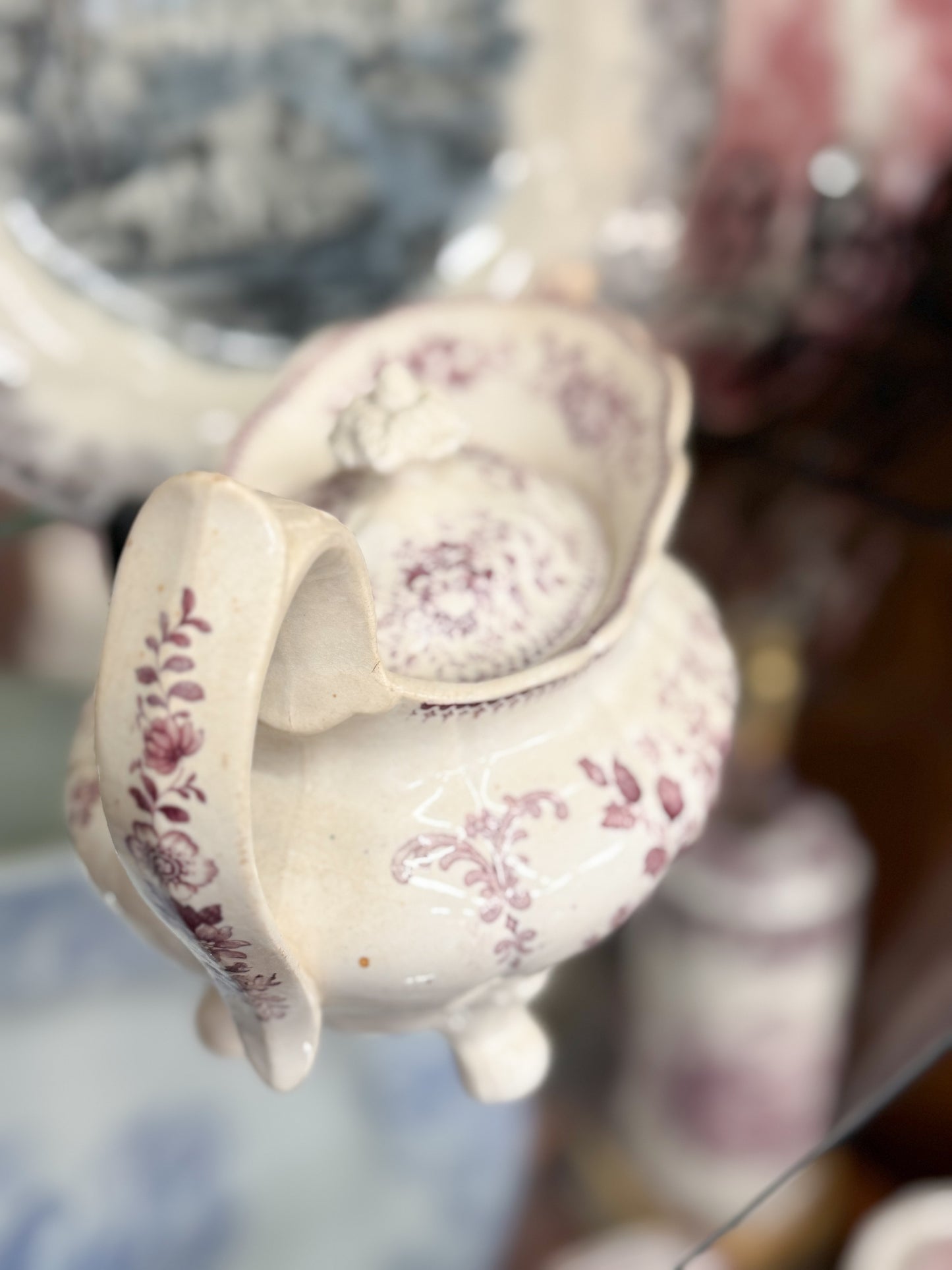 Purple Transferware Teapot