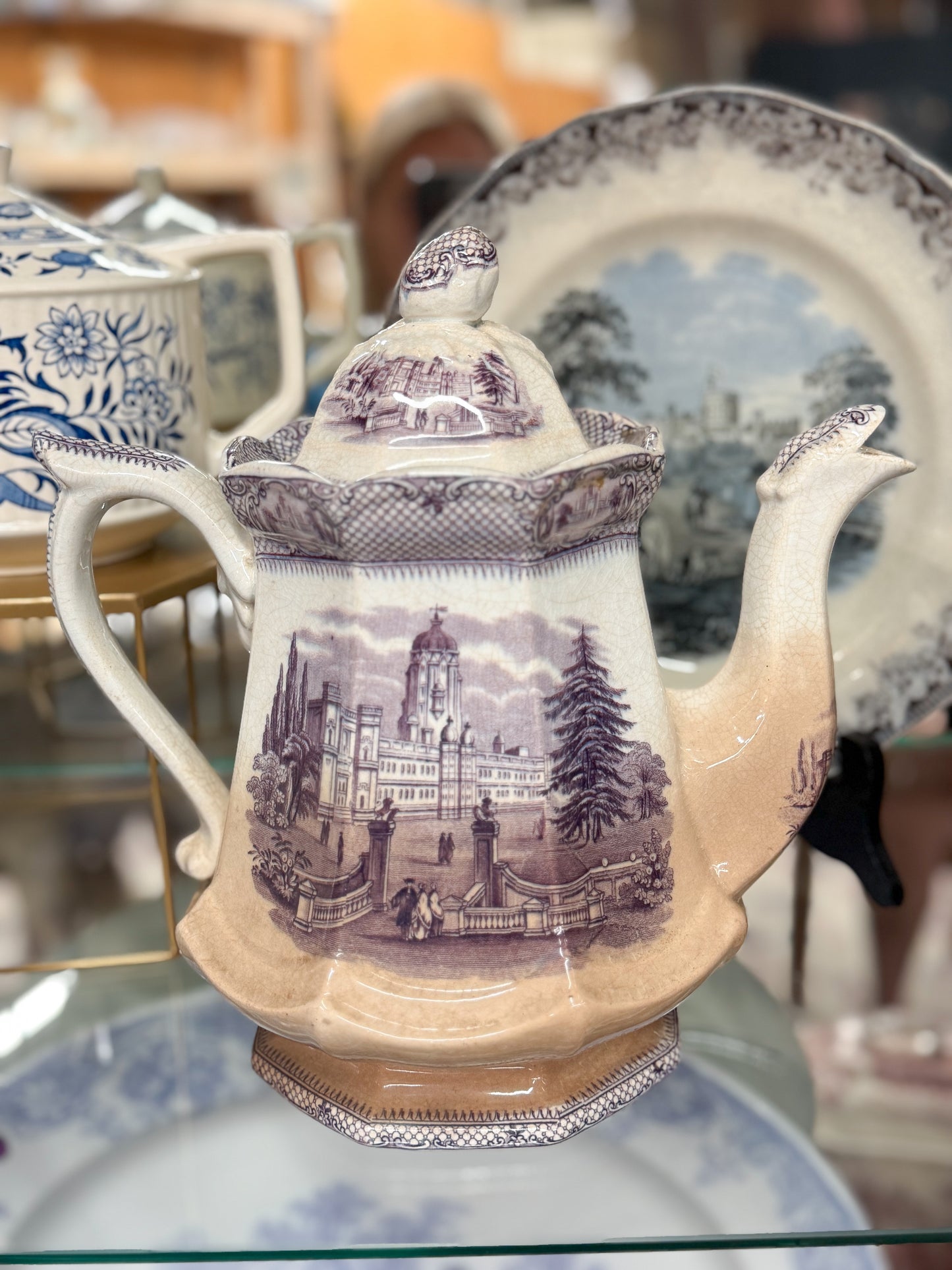3 Piece Antique Transferware Tea Set