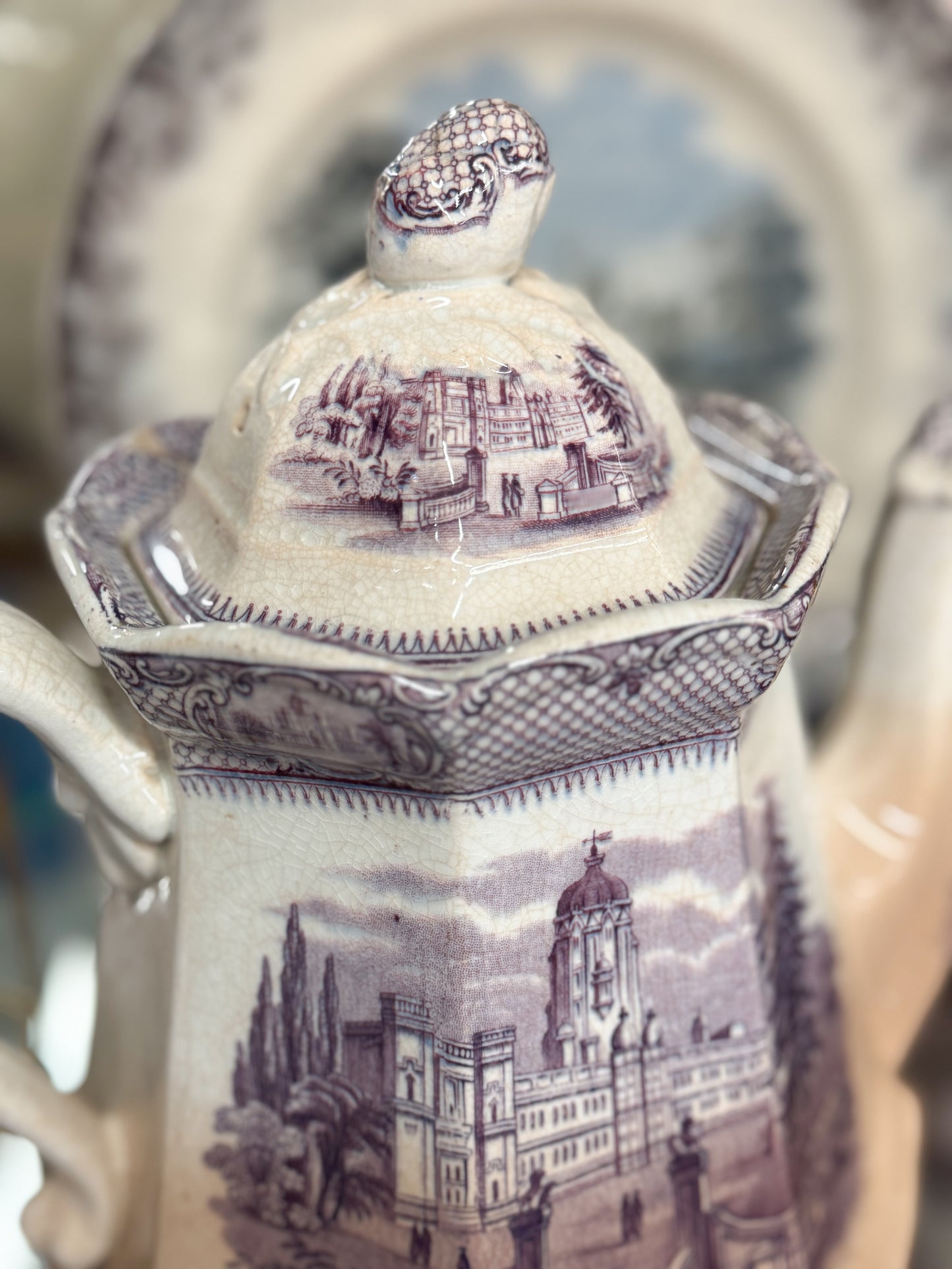 3 Piece Antique Transferware Tea Set
