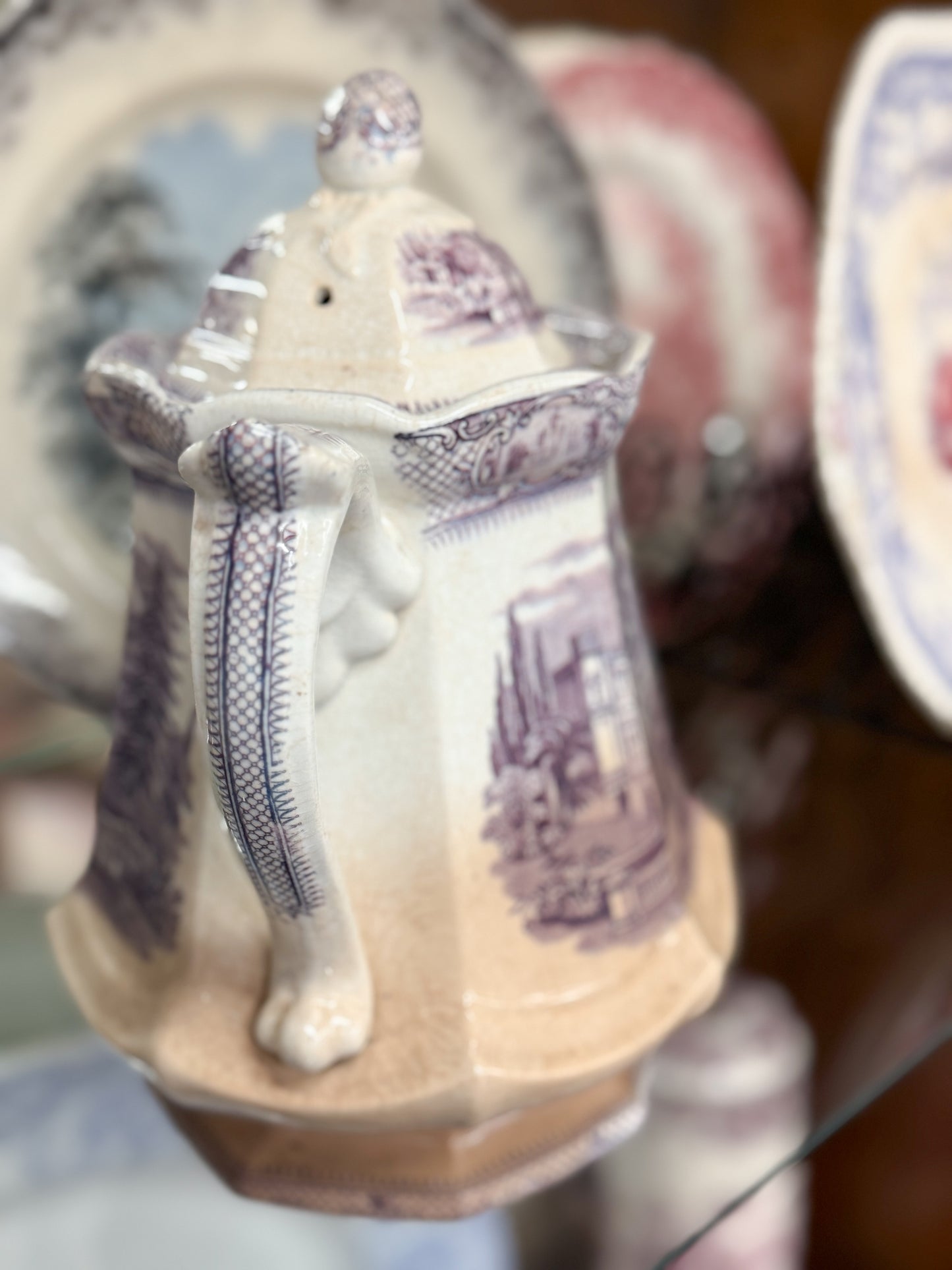 3 Piece Antique Transferware Tea Set