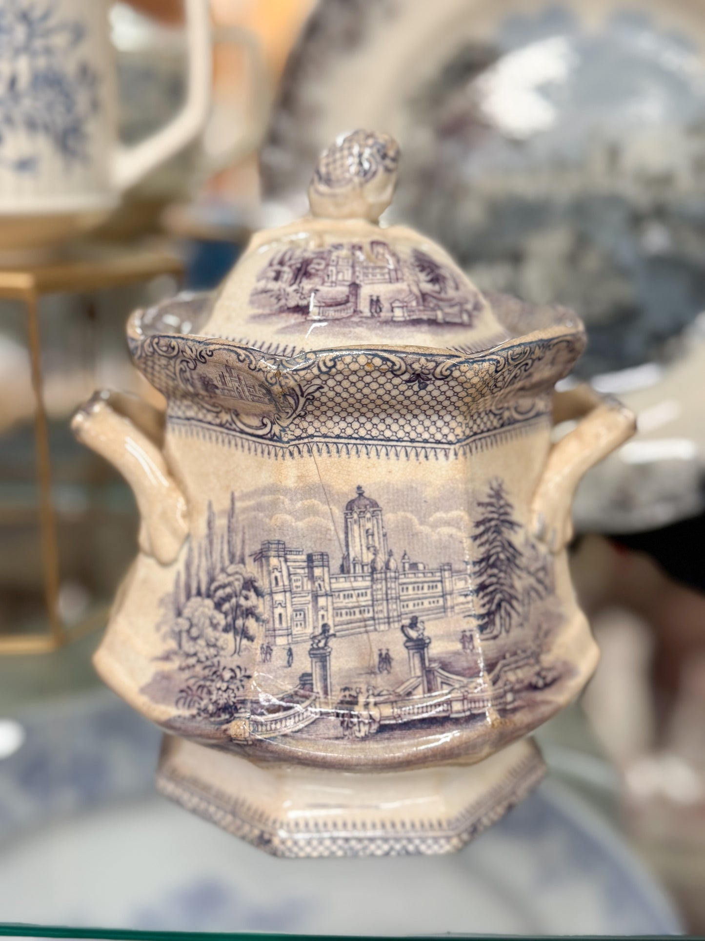 3 Piece Antique Transferware Tea Set