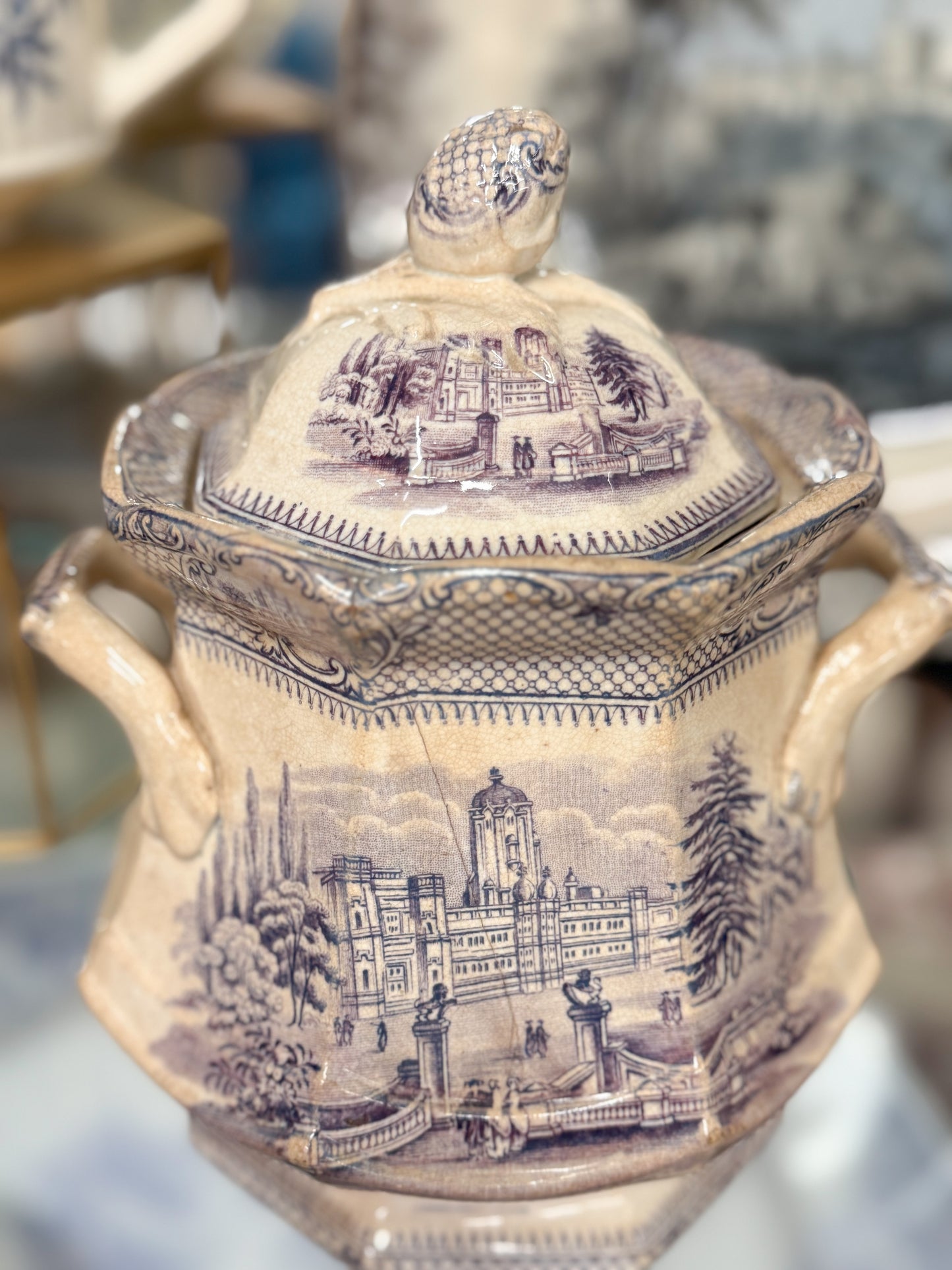3 Piece Antique Transferware Tea Set