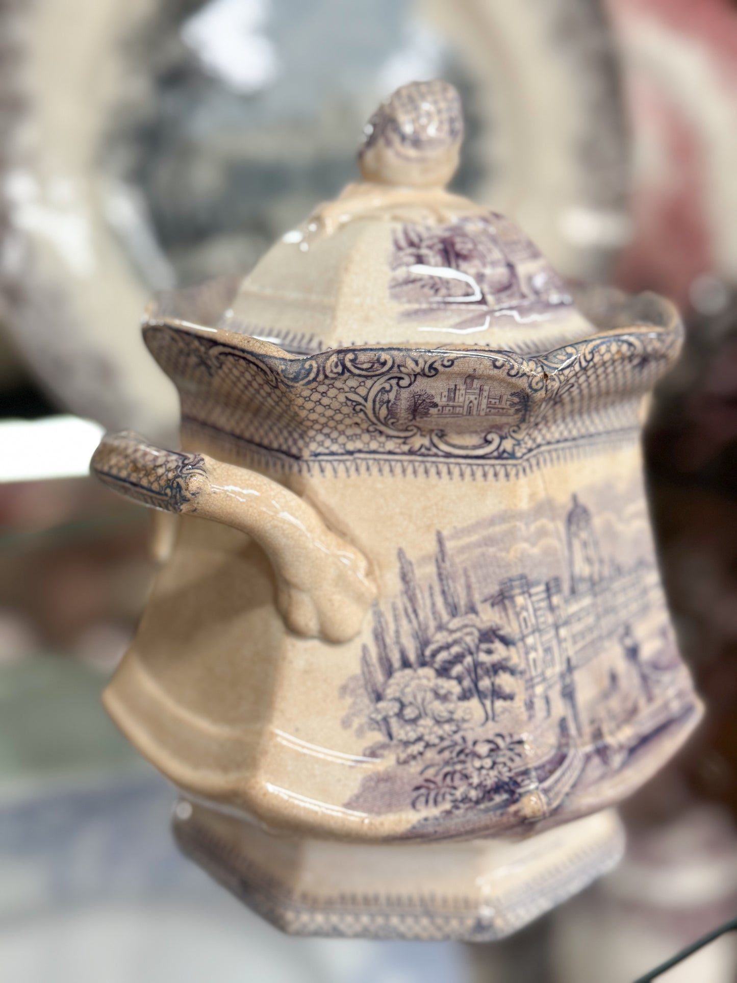 3 Piece Antique Transferware Tea Set