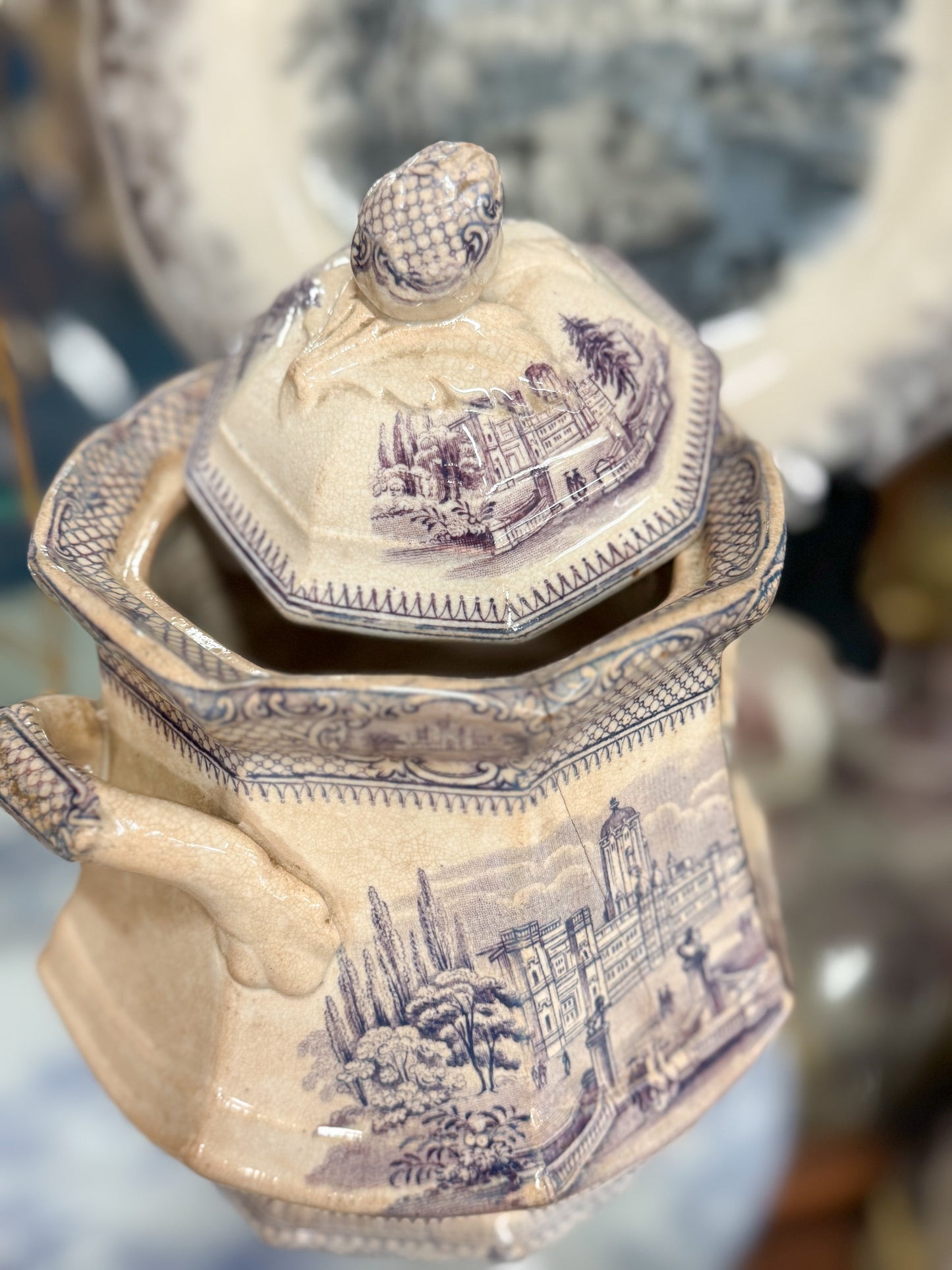3 Piece Antique Transferware Tea Set