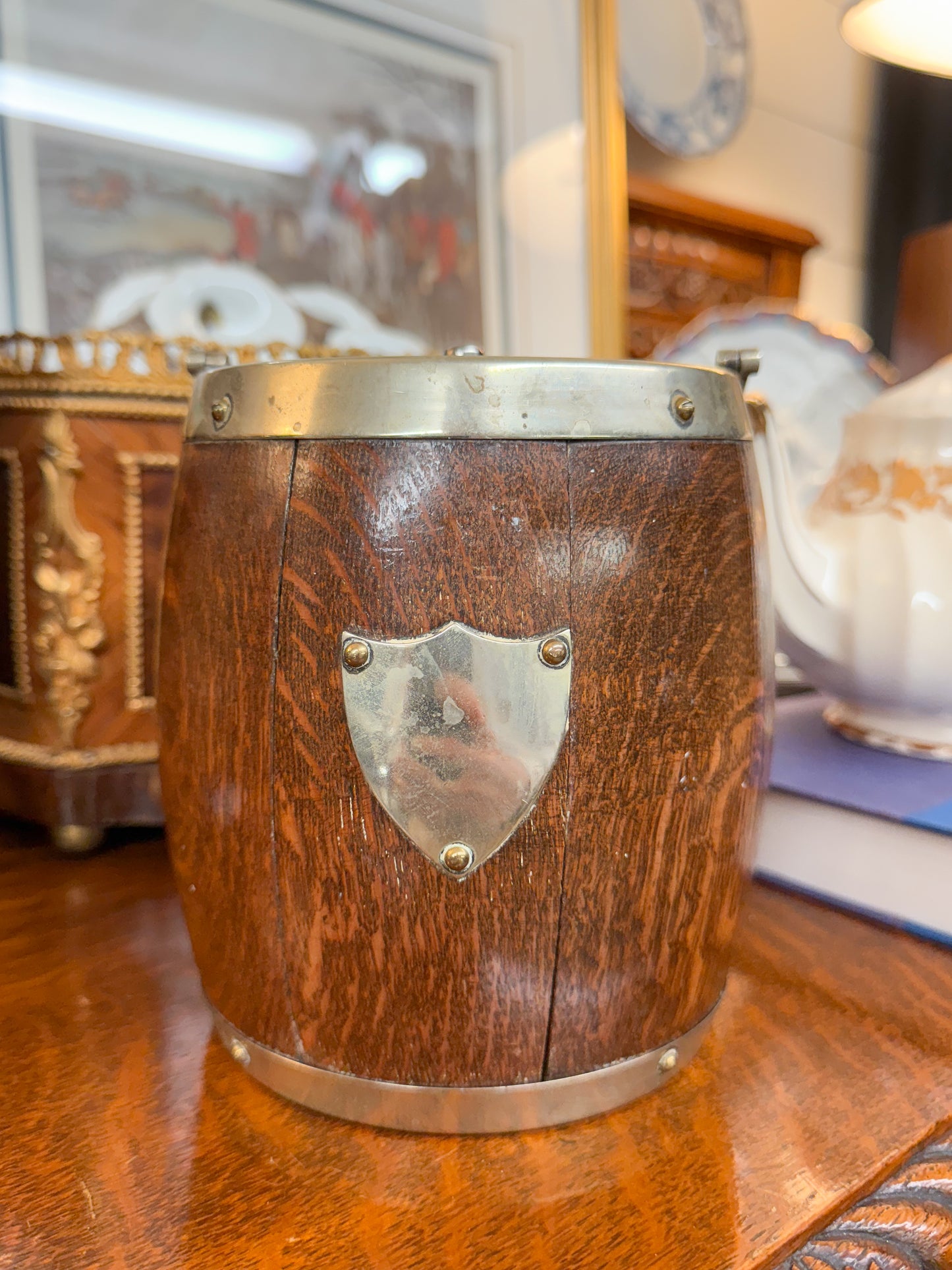 Wooden Tea Caddy with Blank Plaque