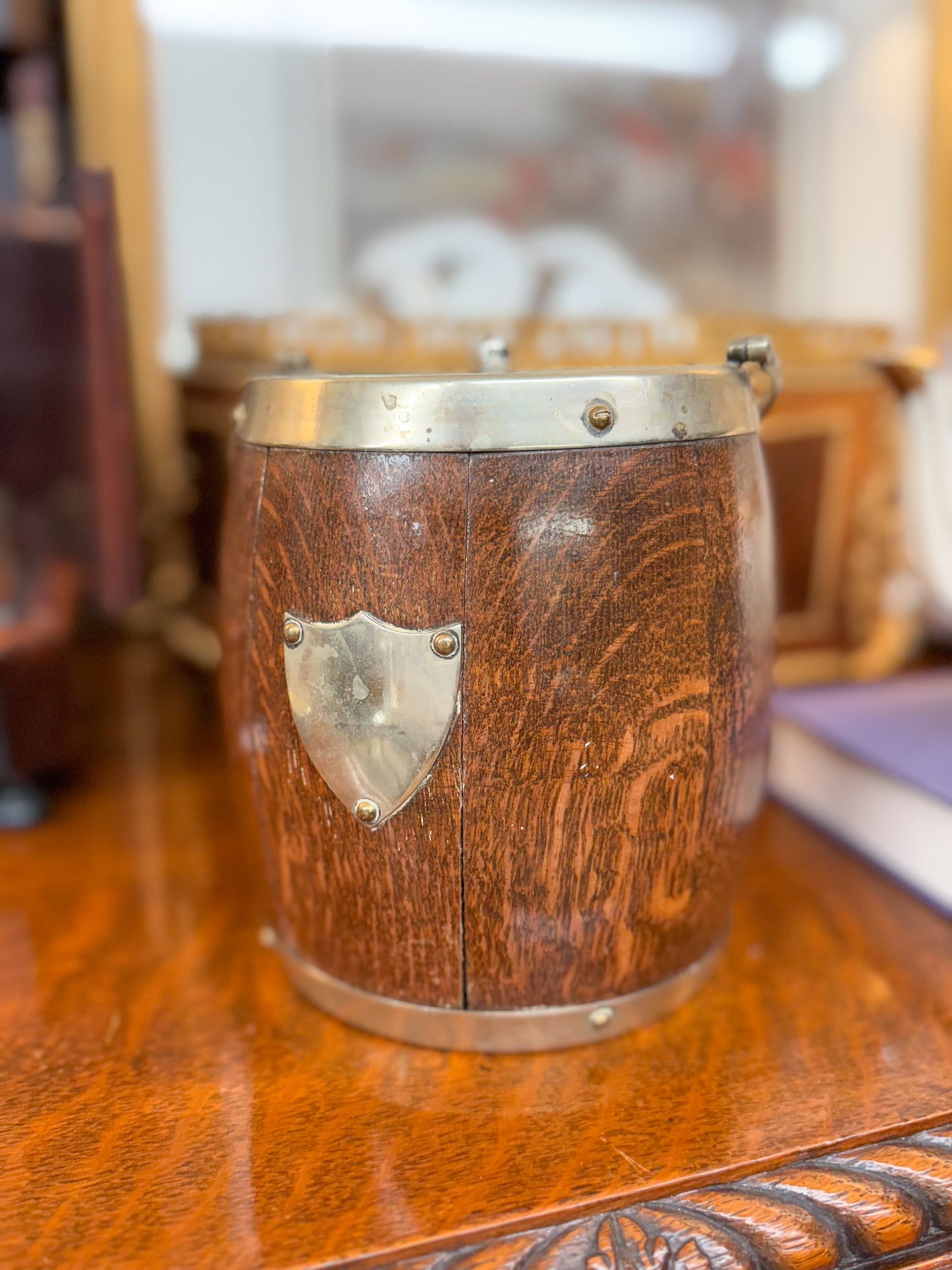 Wooden Tea Caddy with Blank Plaque