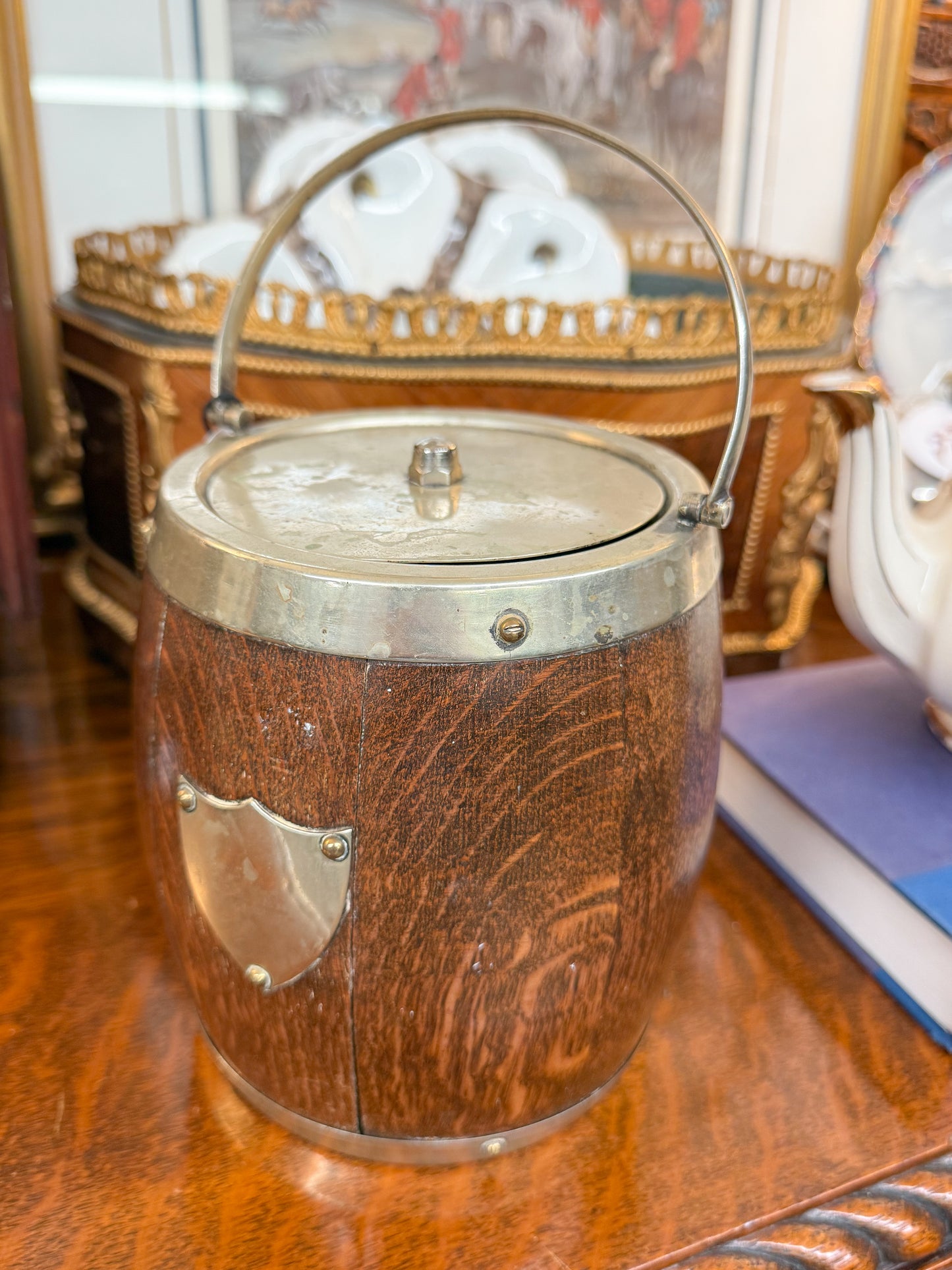 Wooden Tea Caddy with Blank Plaque