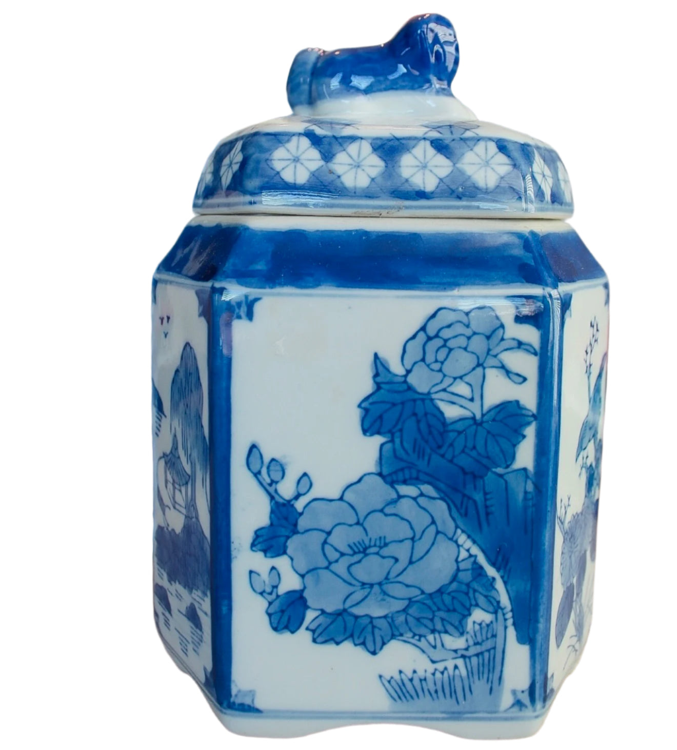 Blue and White Tea Caddy