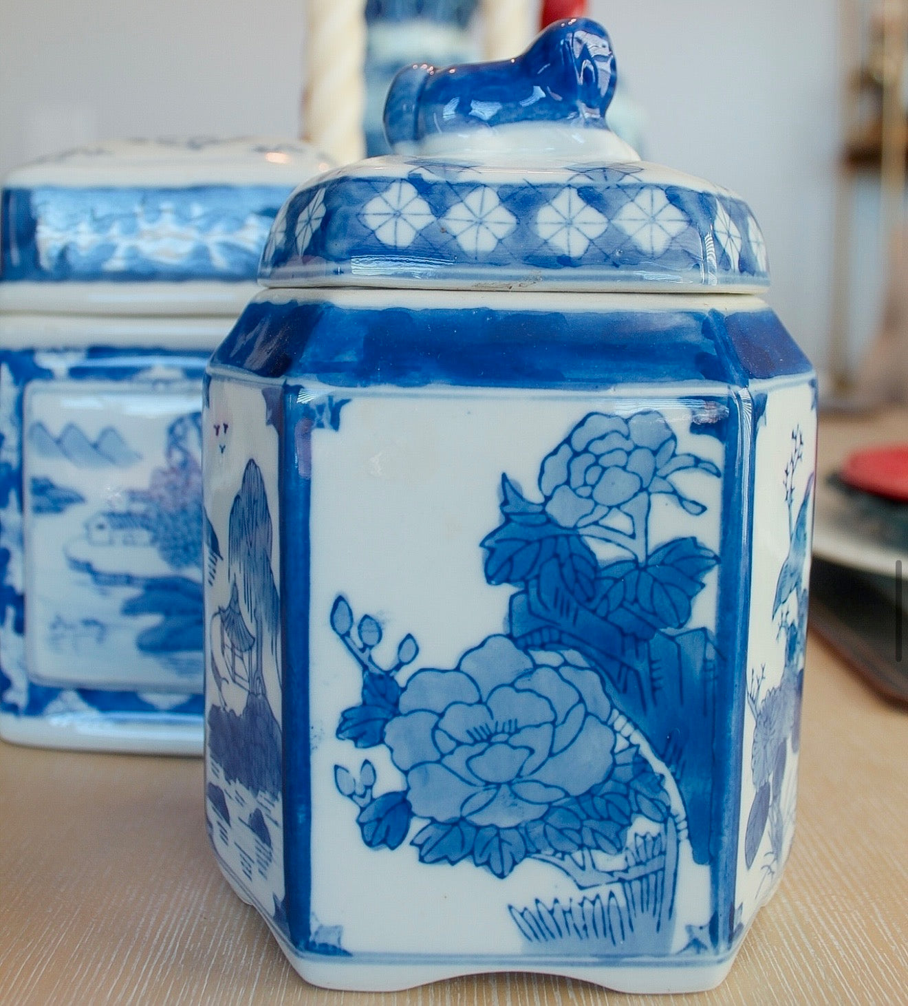 Blue and White Tea Caddy