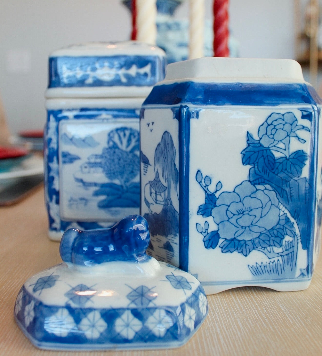 Blue and White Tea Caddy