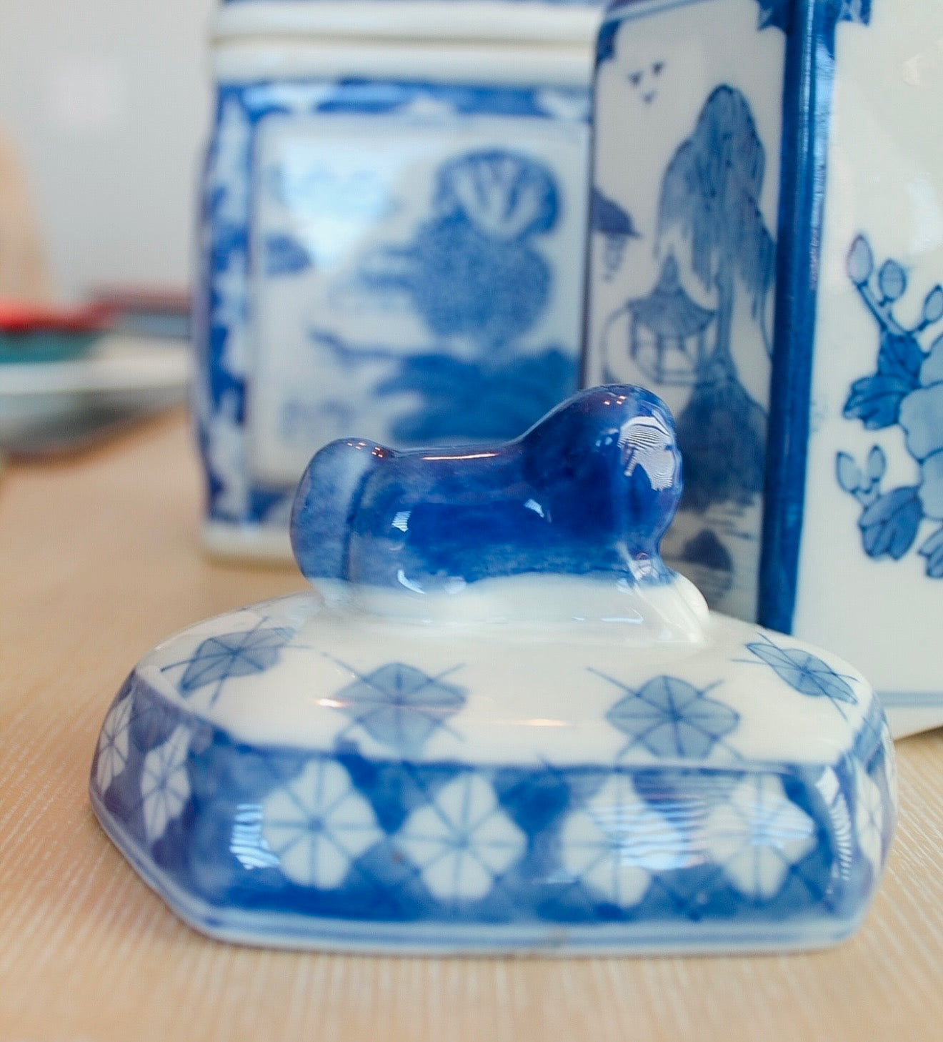 Blue and White Tea Caddy