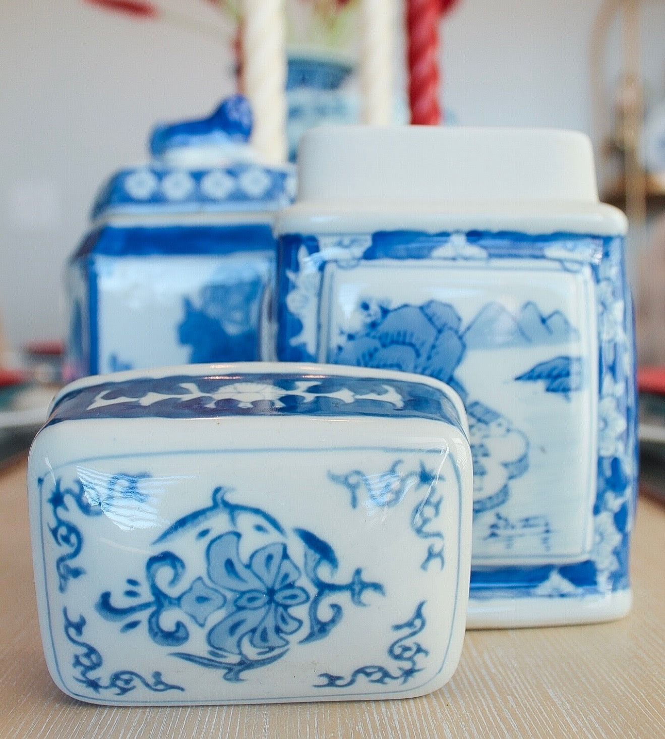 Blue and White Tea Caddy