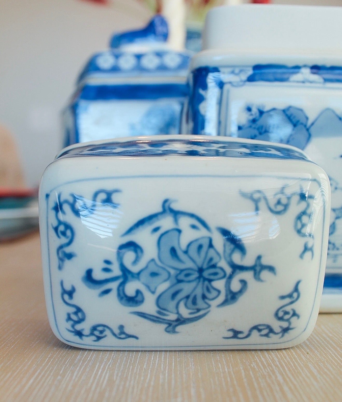 Blue and White Tea Caddy