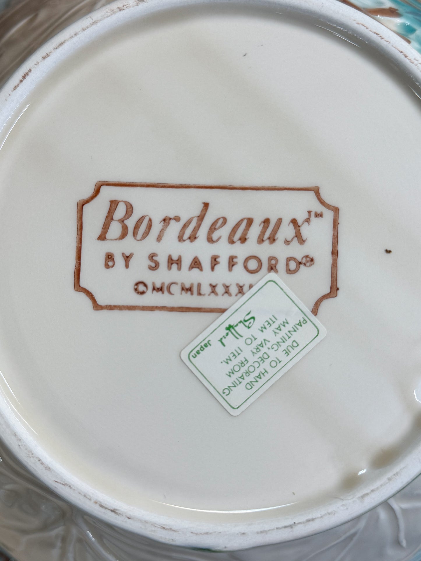 Majolica "Bordeaux" by Shafford Serving Bowl