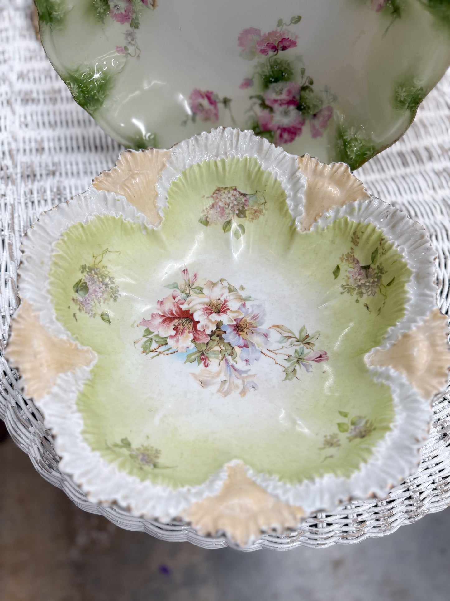 Prussian Antique Scalloped Serving Bowl