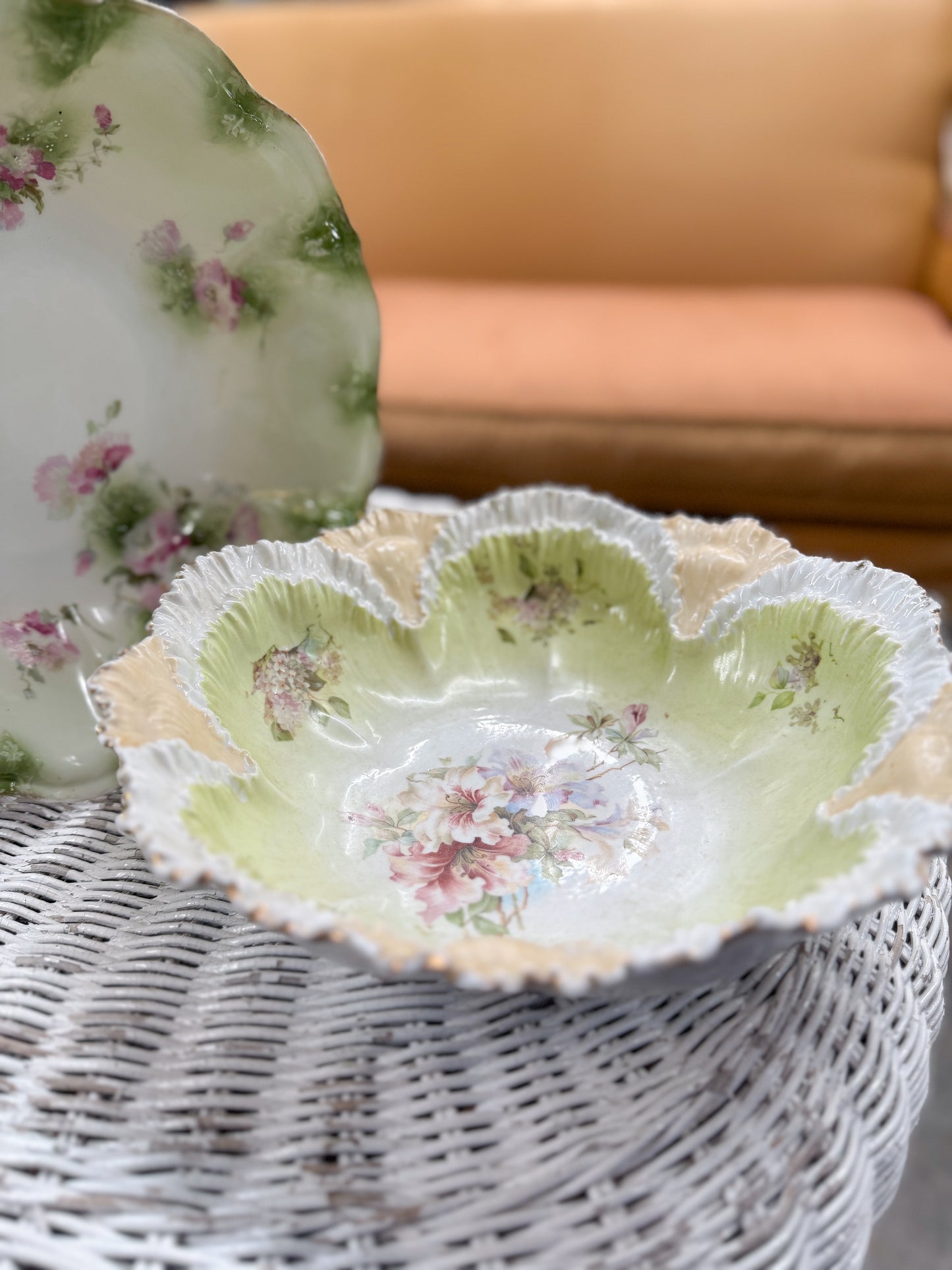 Prussian Antique Scalloped Serving Bowl