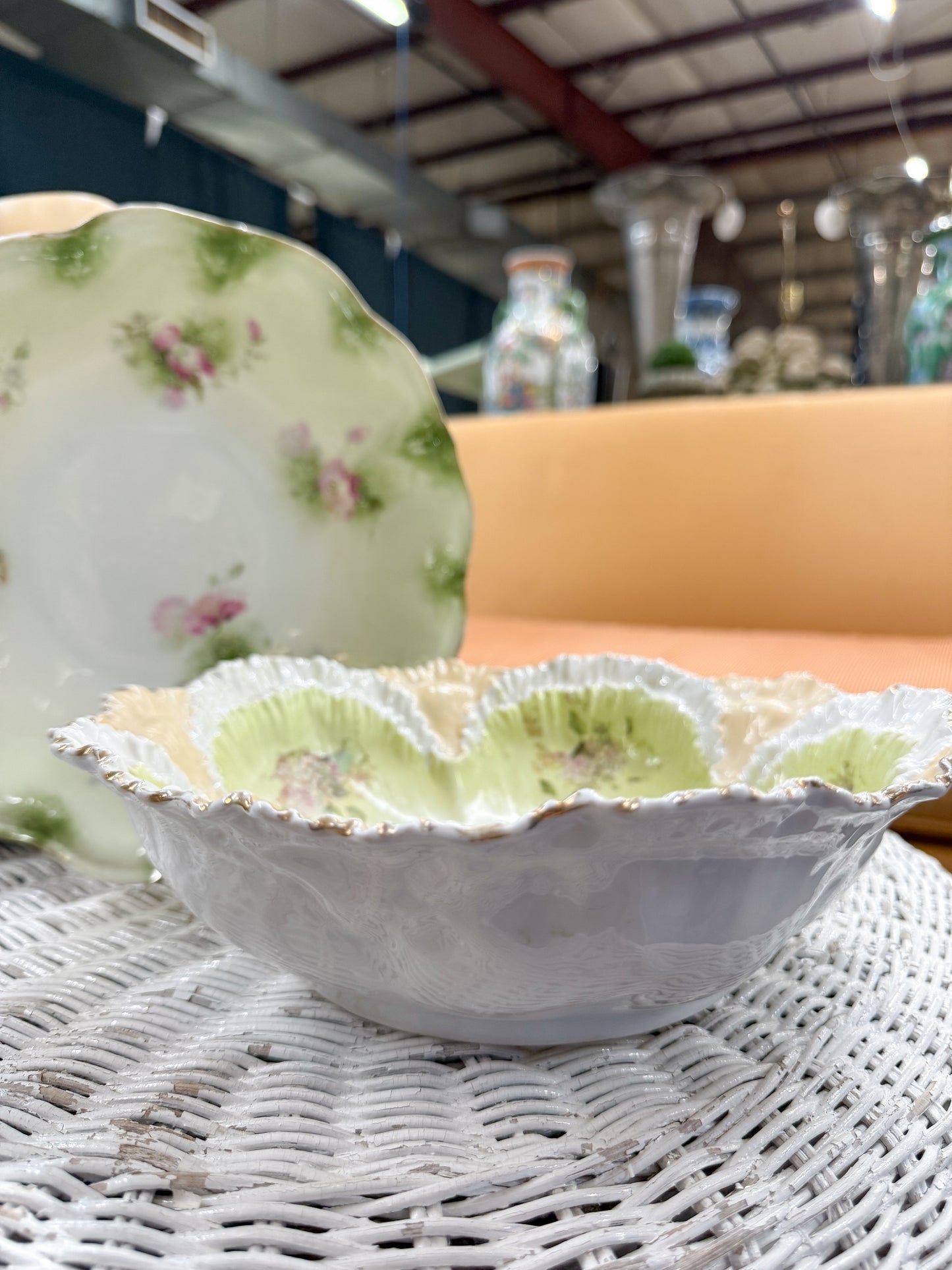 Prussian Antique Scalloped Serving Bowl