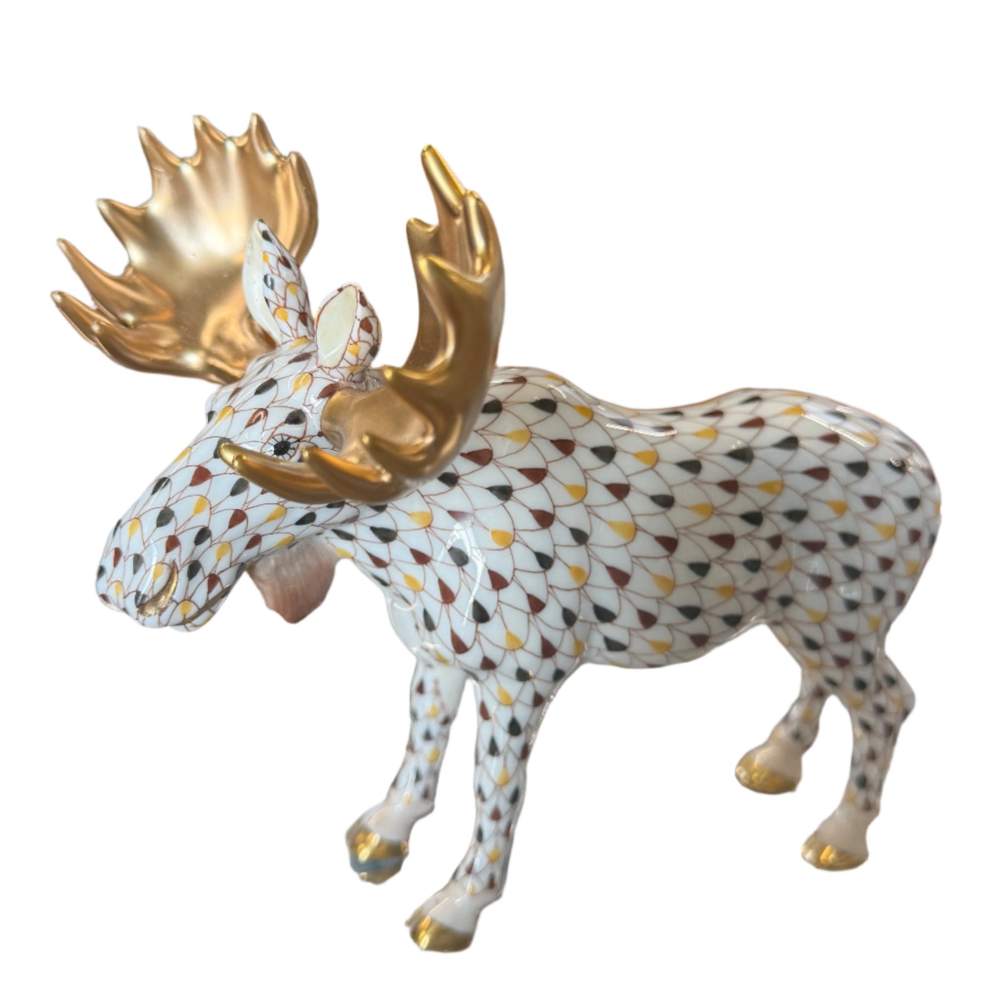Extremely Rare Tricolor Herend Moose