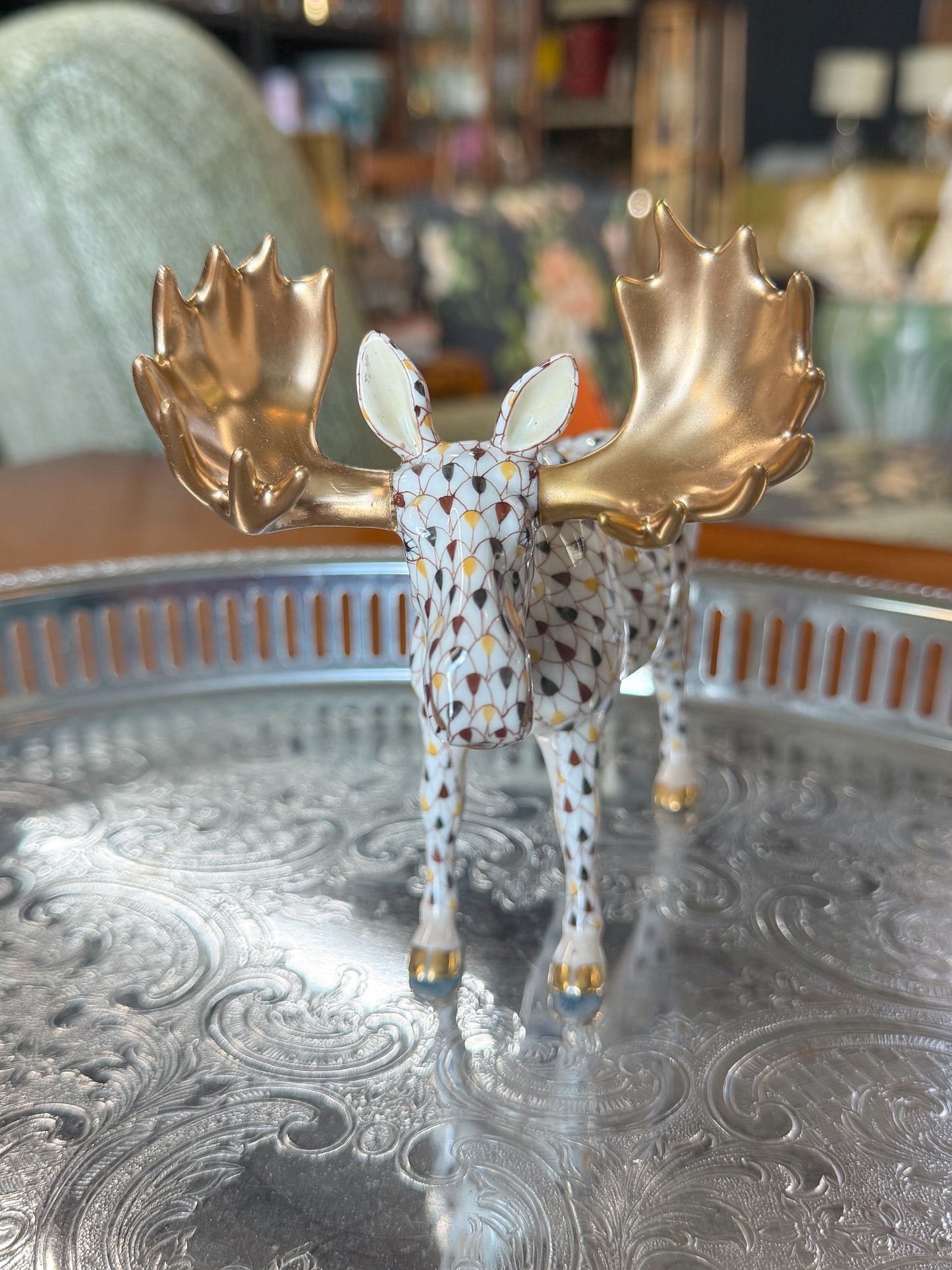 Extremely Rare Tricolor Herend Moose