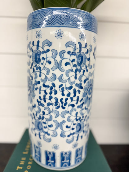 Cylinder Blue and White Vase