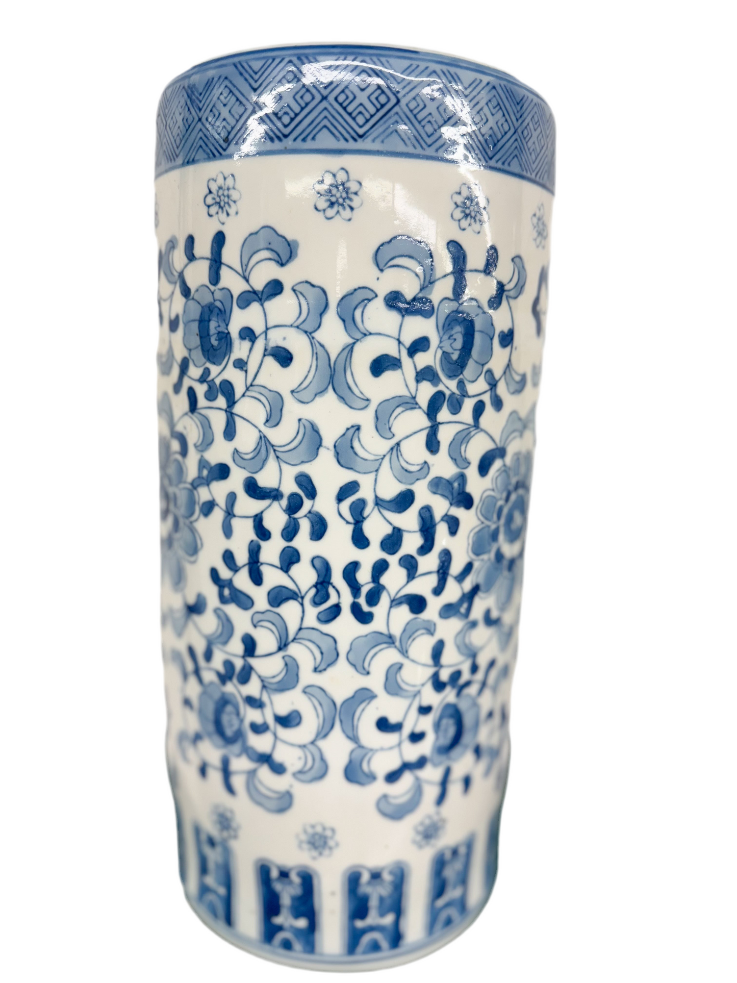 Cylinder Blue and White Vase