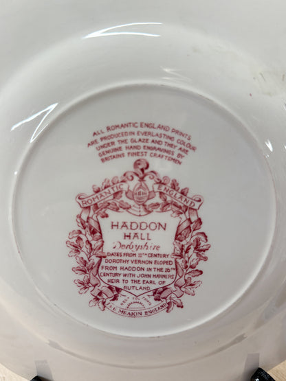 Haddon Hall Red Tranferware Plate
