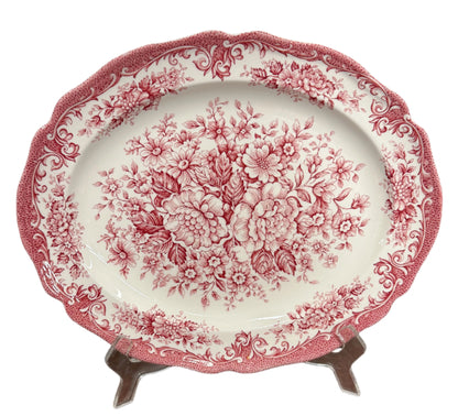 Red Floral Royal Staffordshire Transferware Platter