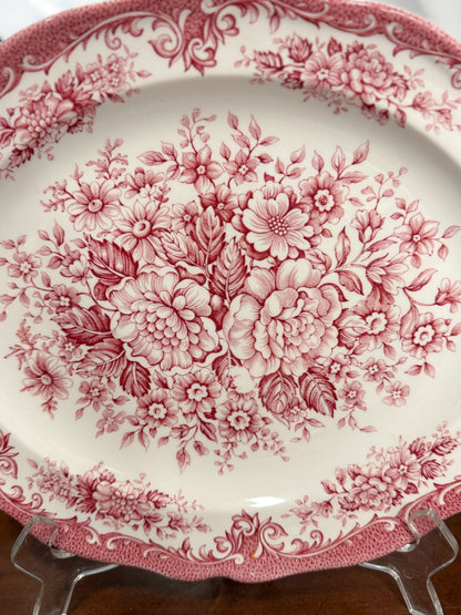 Red Floral Royal Staffordshire Transferware Platter