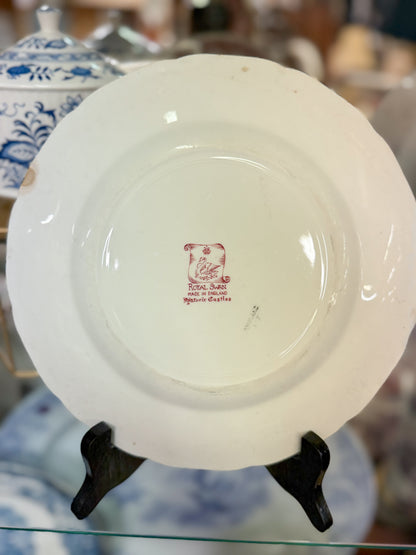Red "Windsor Castle" Transferware Plate
