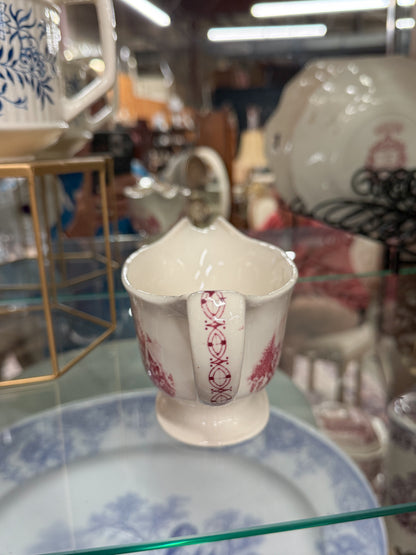 Red Transferware "Abraham Lincoln" Gravy Boat