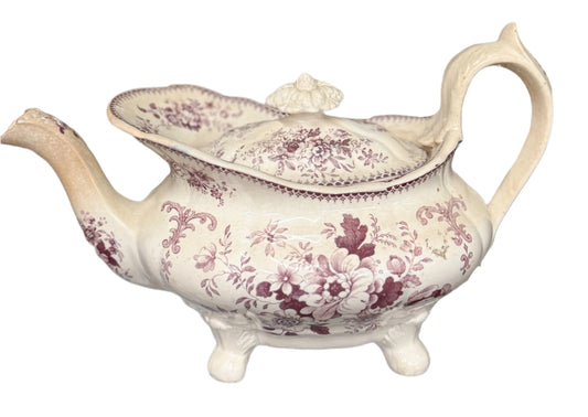 Purple Transferware Teapot