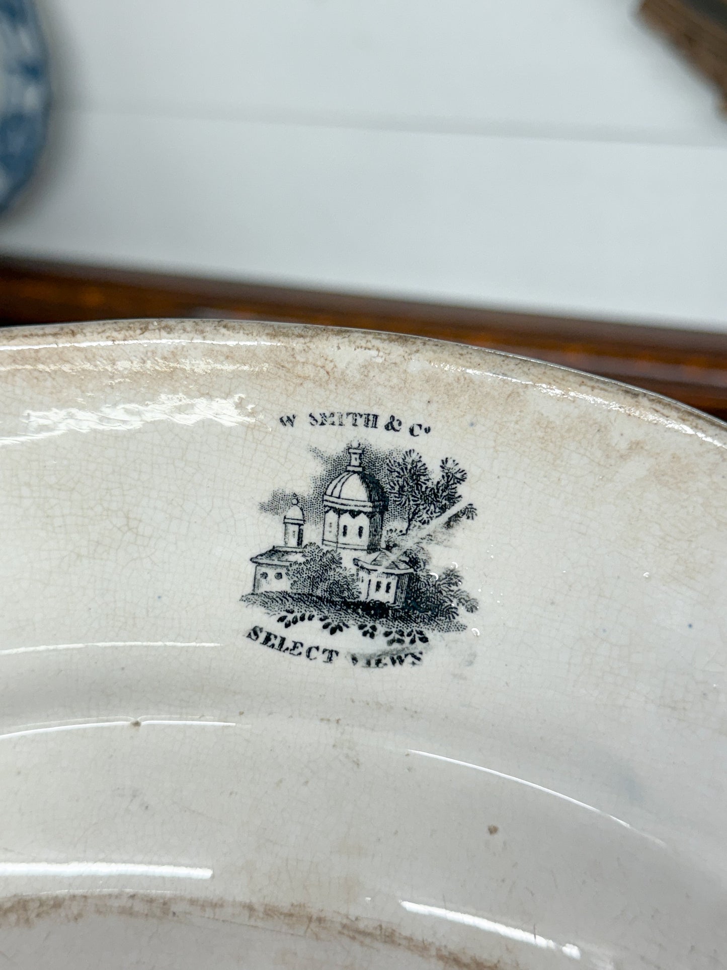 Large Black Transferware Platter