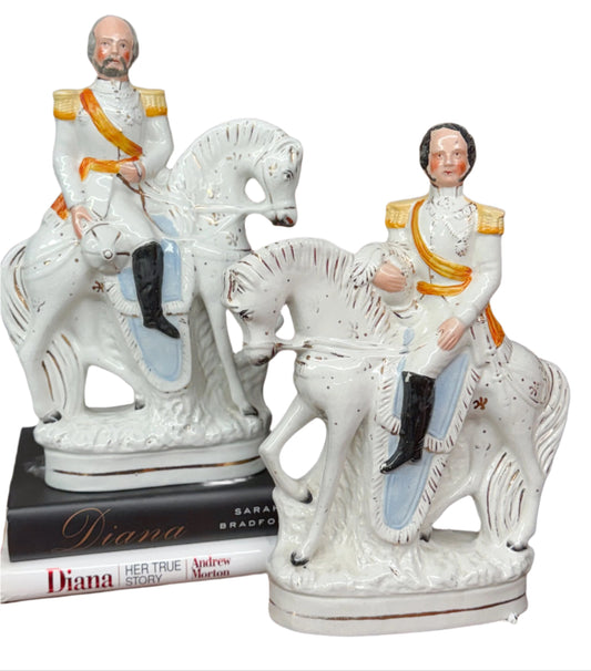 Pair of Staffordshire Men on Horses