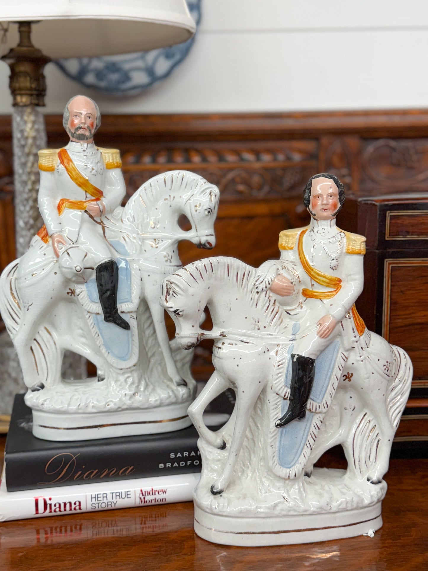 Pair of Staffordshire Men on Horses