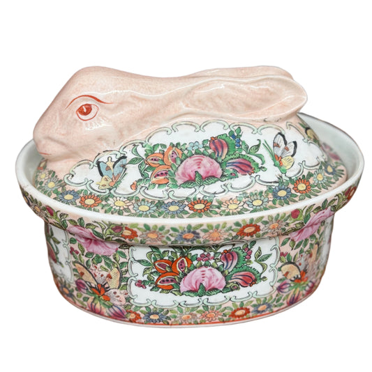 Rose Canton Rabbit Tureen